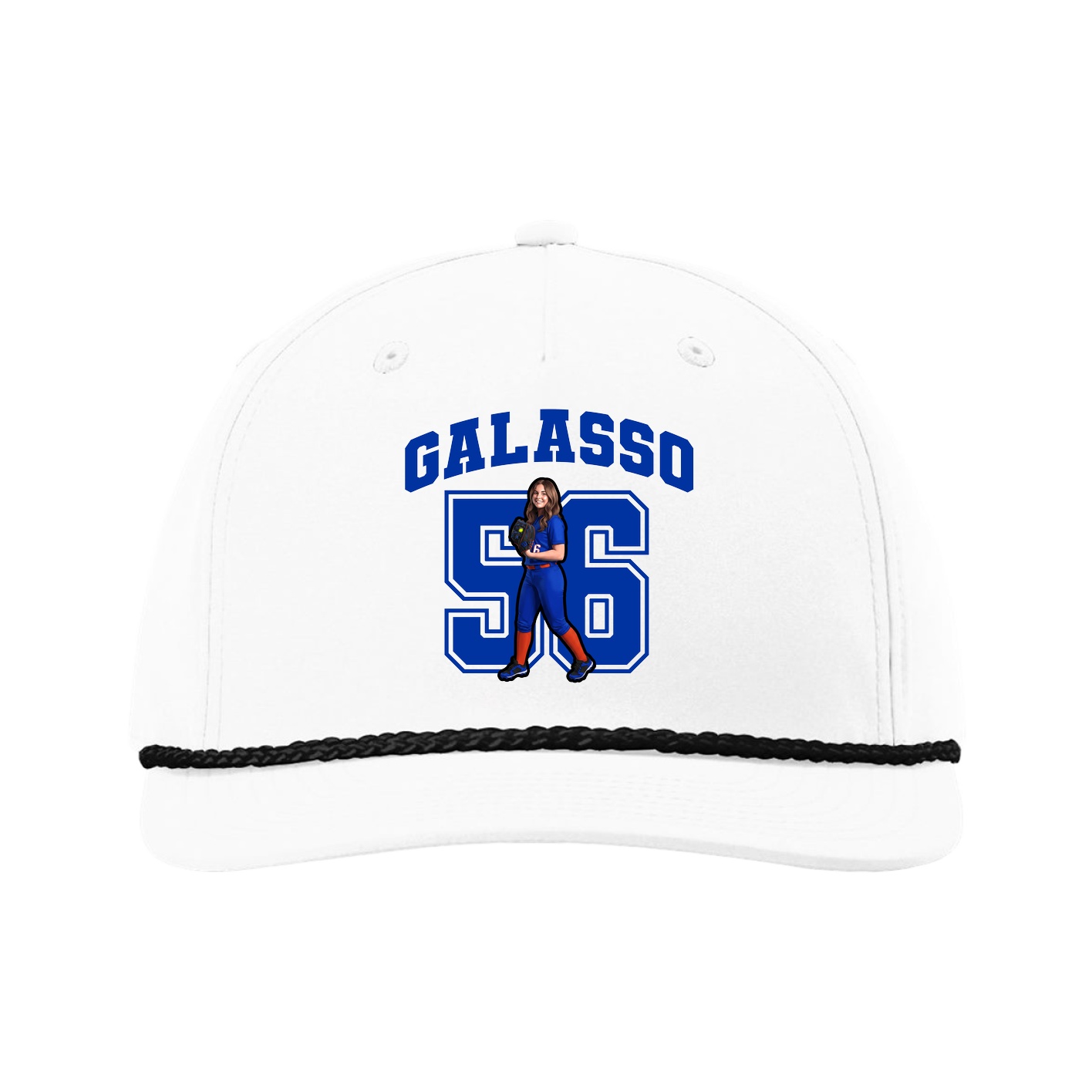 Five-Panel Classic Rope Cap — Number in White