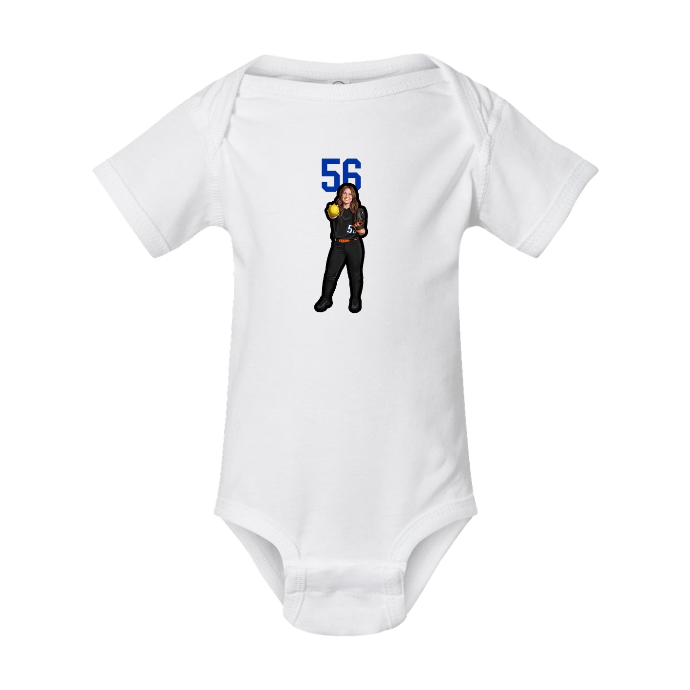Baby Onesie — Number Top in White