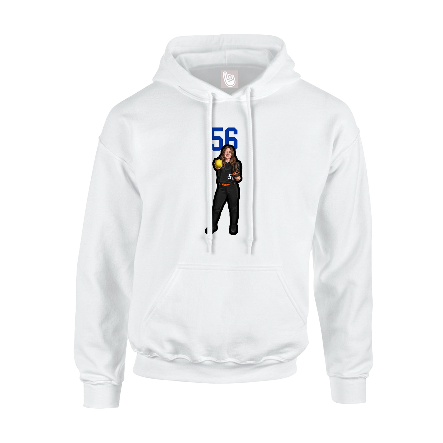 Youth Hoodie — Number Top in White