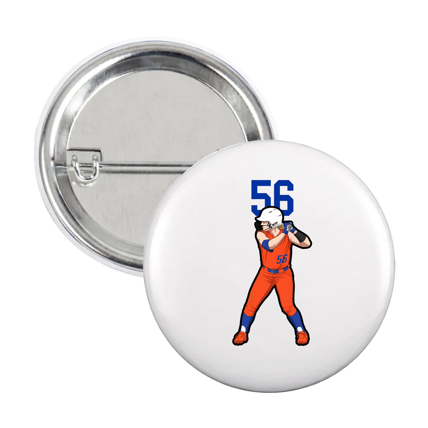 Game Day Button — Number Top in White