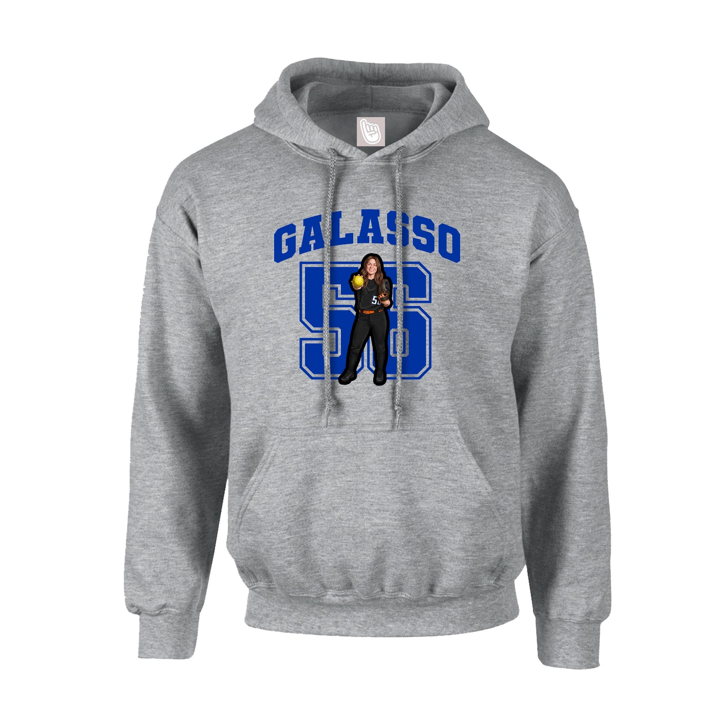 Youth Hoodie — Number in Grey