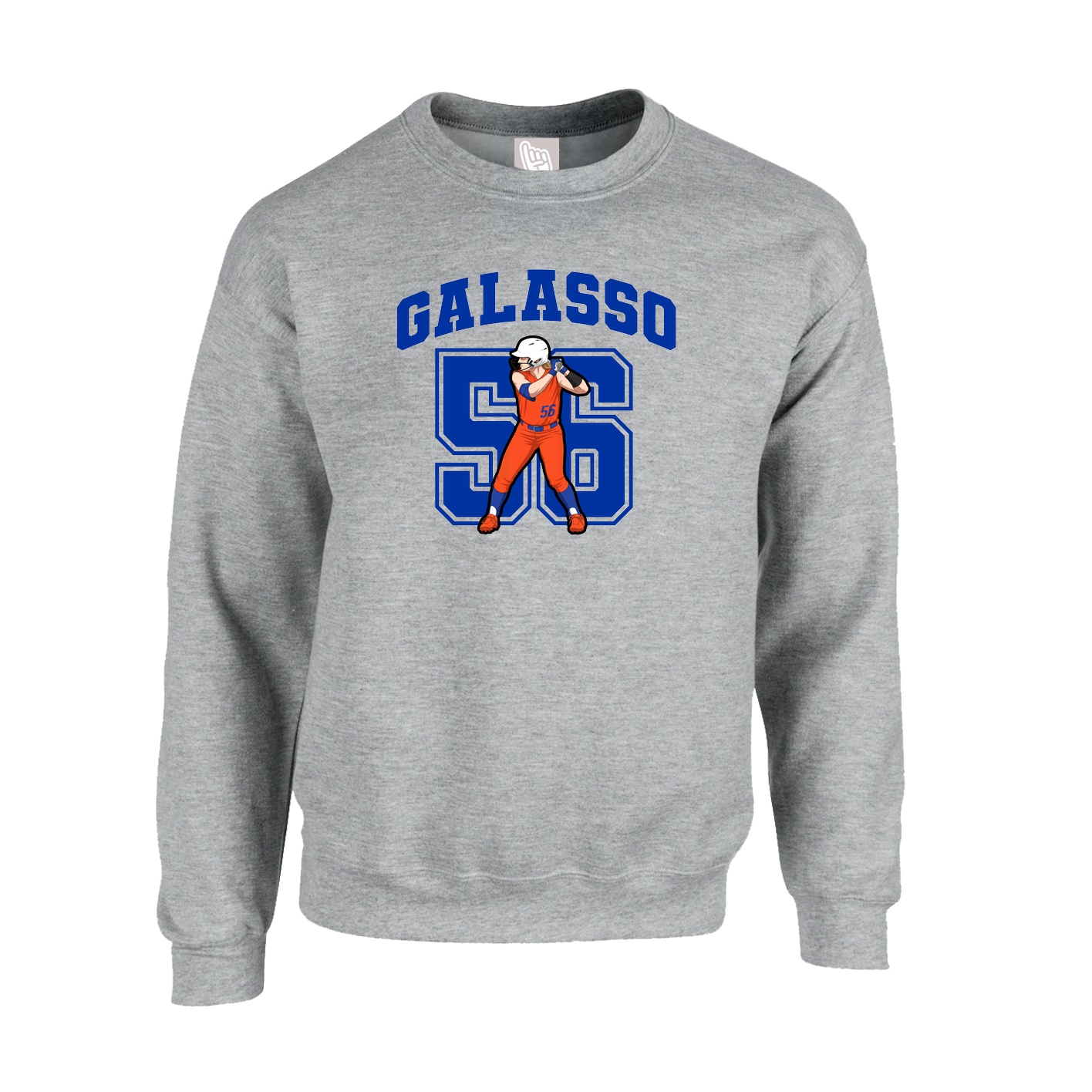 Fleece Crew — Number in Grey