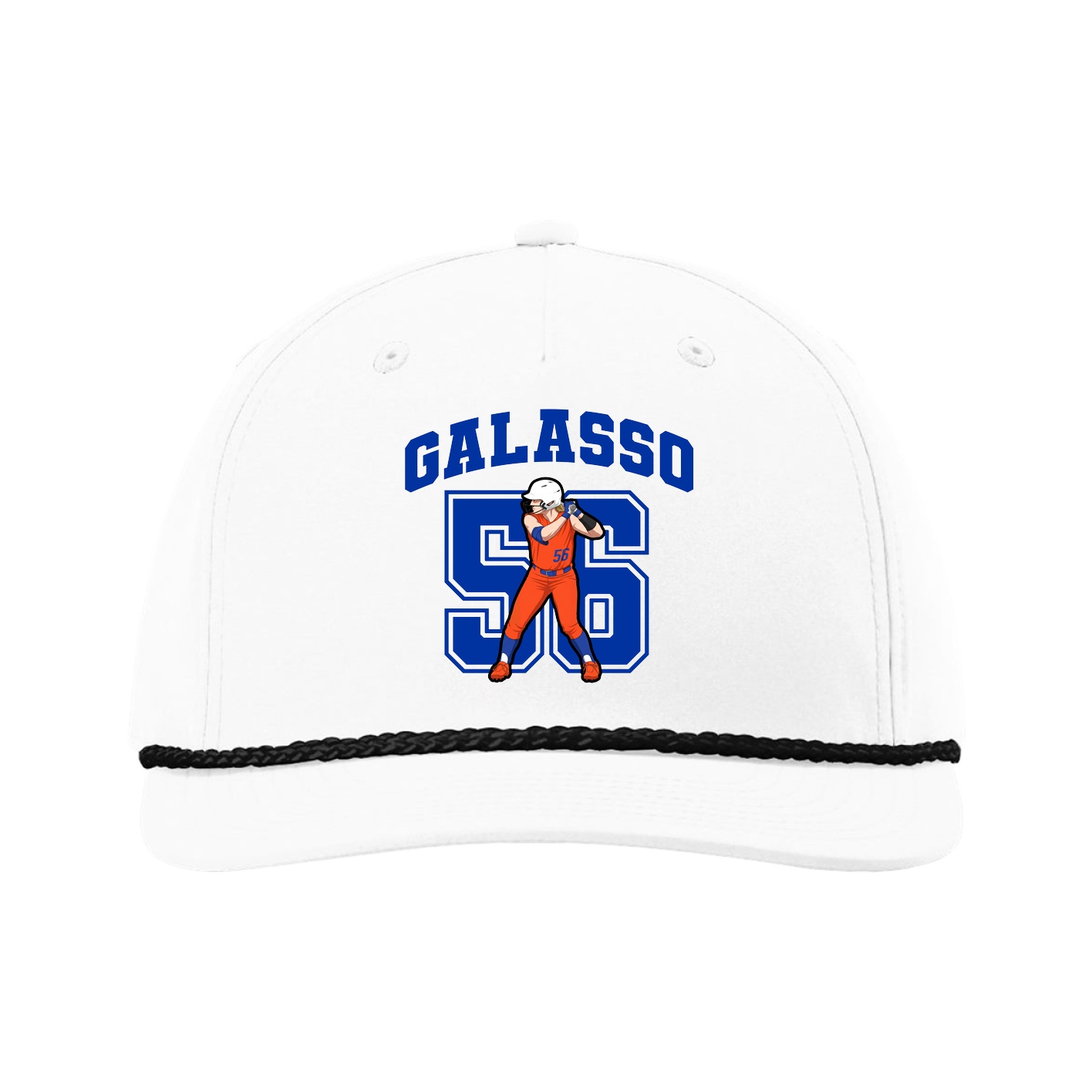 Five-Panel Classic Rope Cap — Number in White