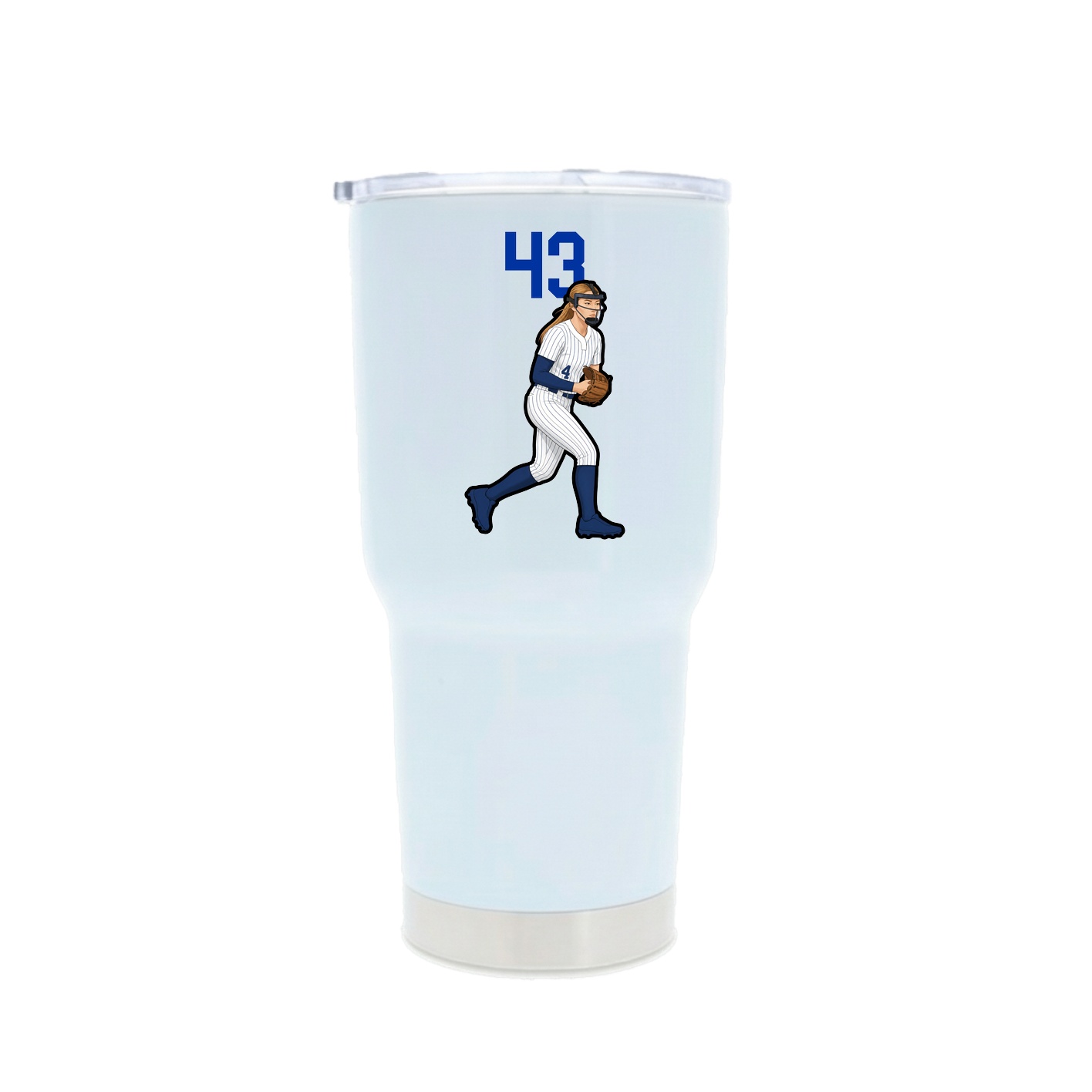 30oz Stainless Steel Tumbler — Number Top in White