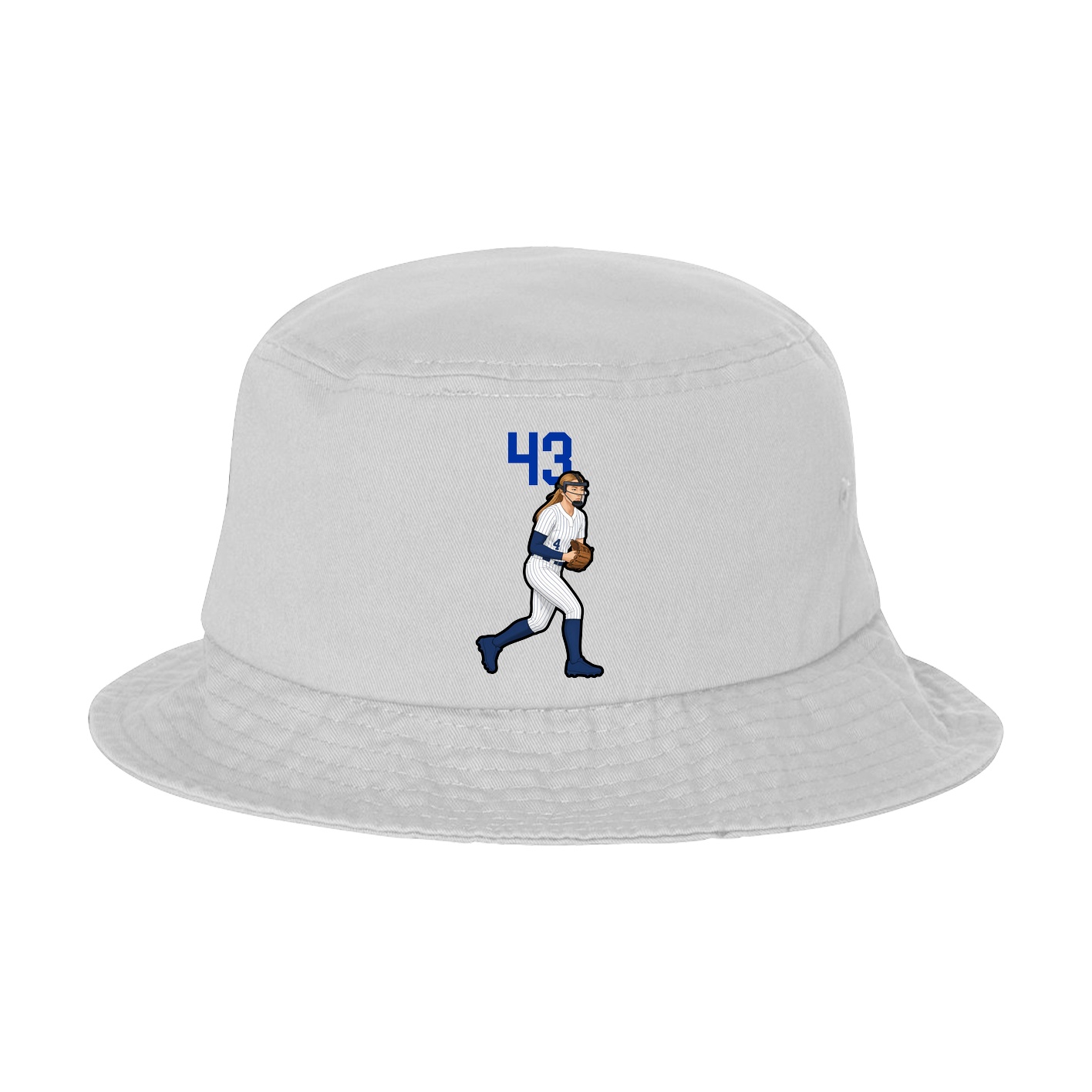 Bucket Cap — Number Top in White