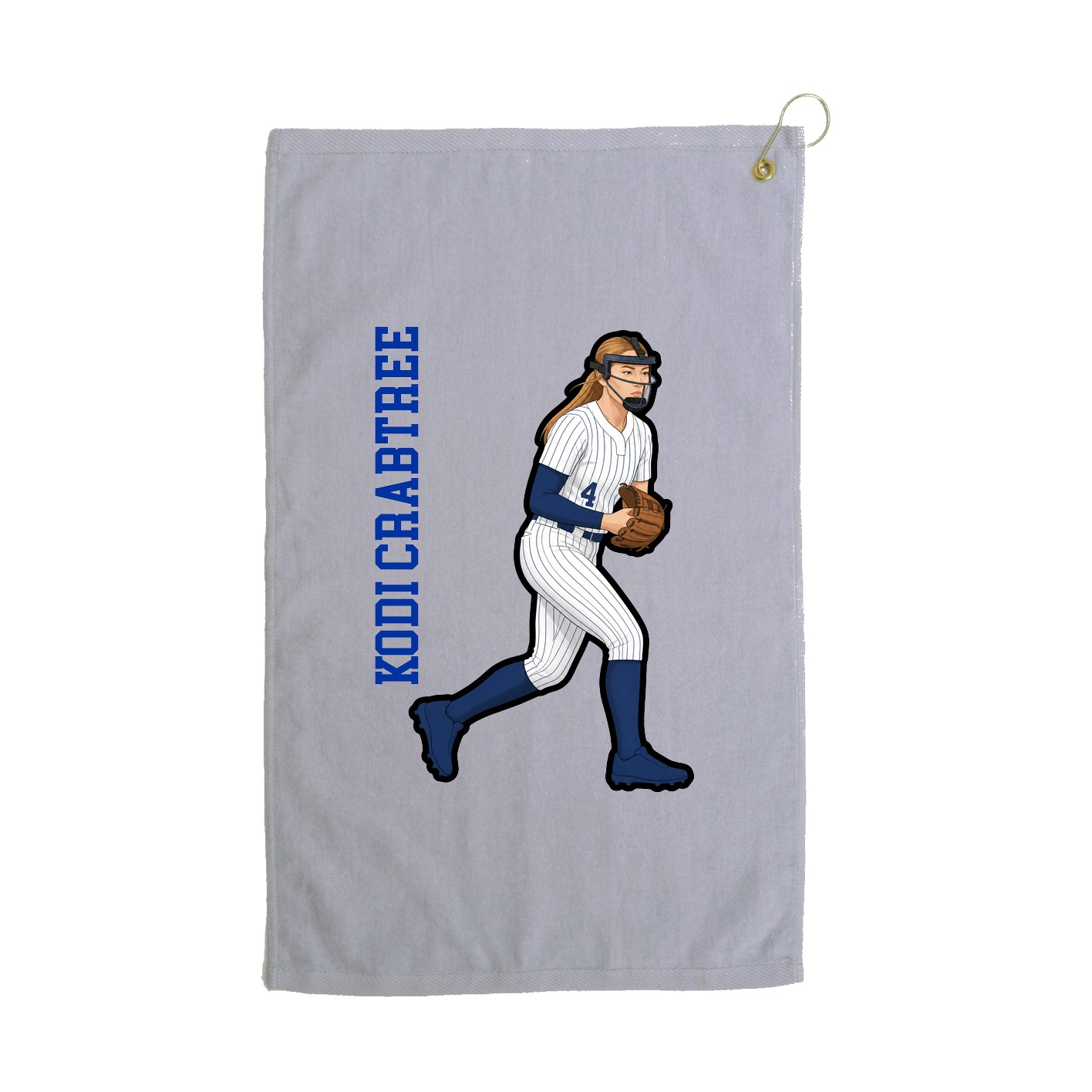 Golf Towel — Name Vertical in Grey