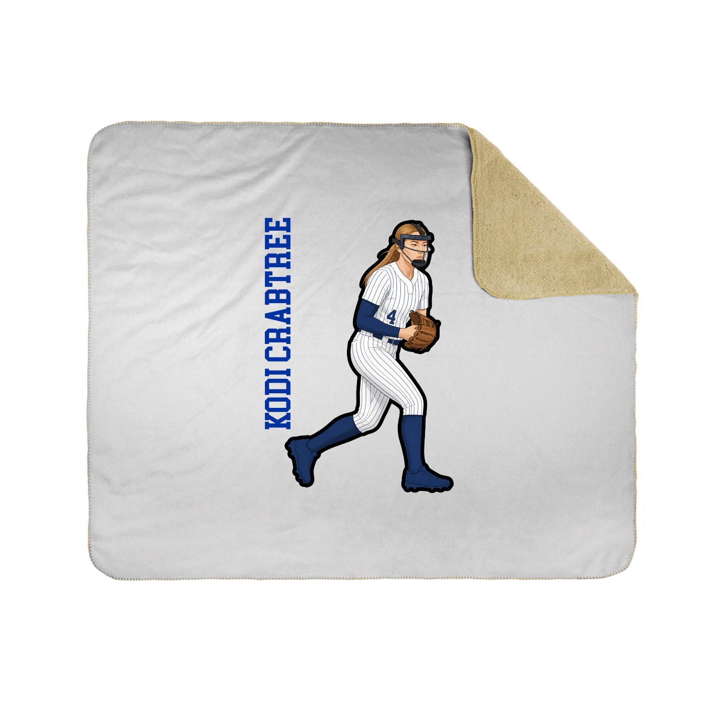 Throw Blanket — Name Vertical in White