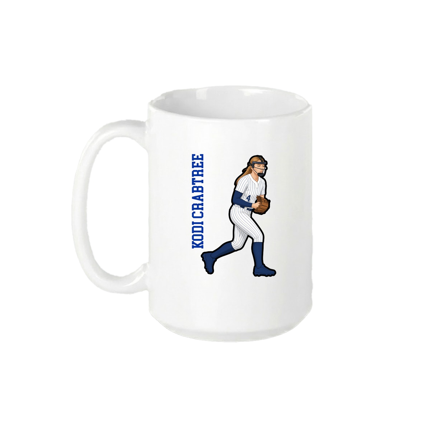 15oz Coffee Mug — Name Vertical in White