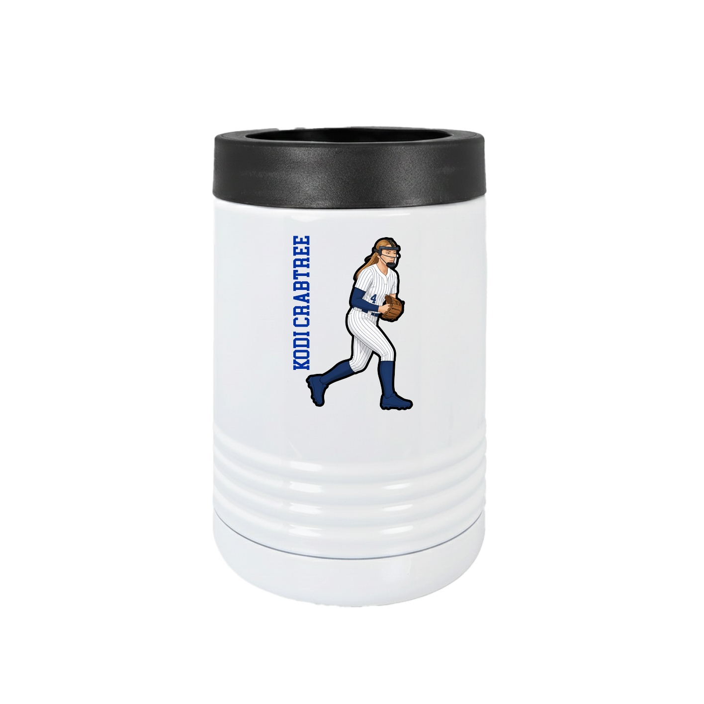 Beverage Holder — Name Vertical in White
