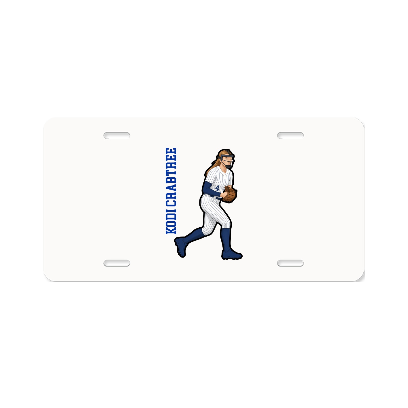 License Plate — Name Vertical in Classic