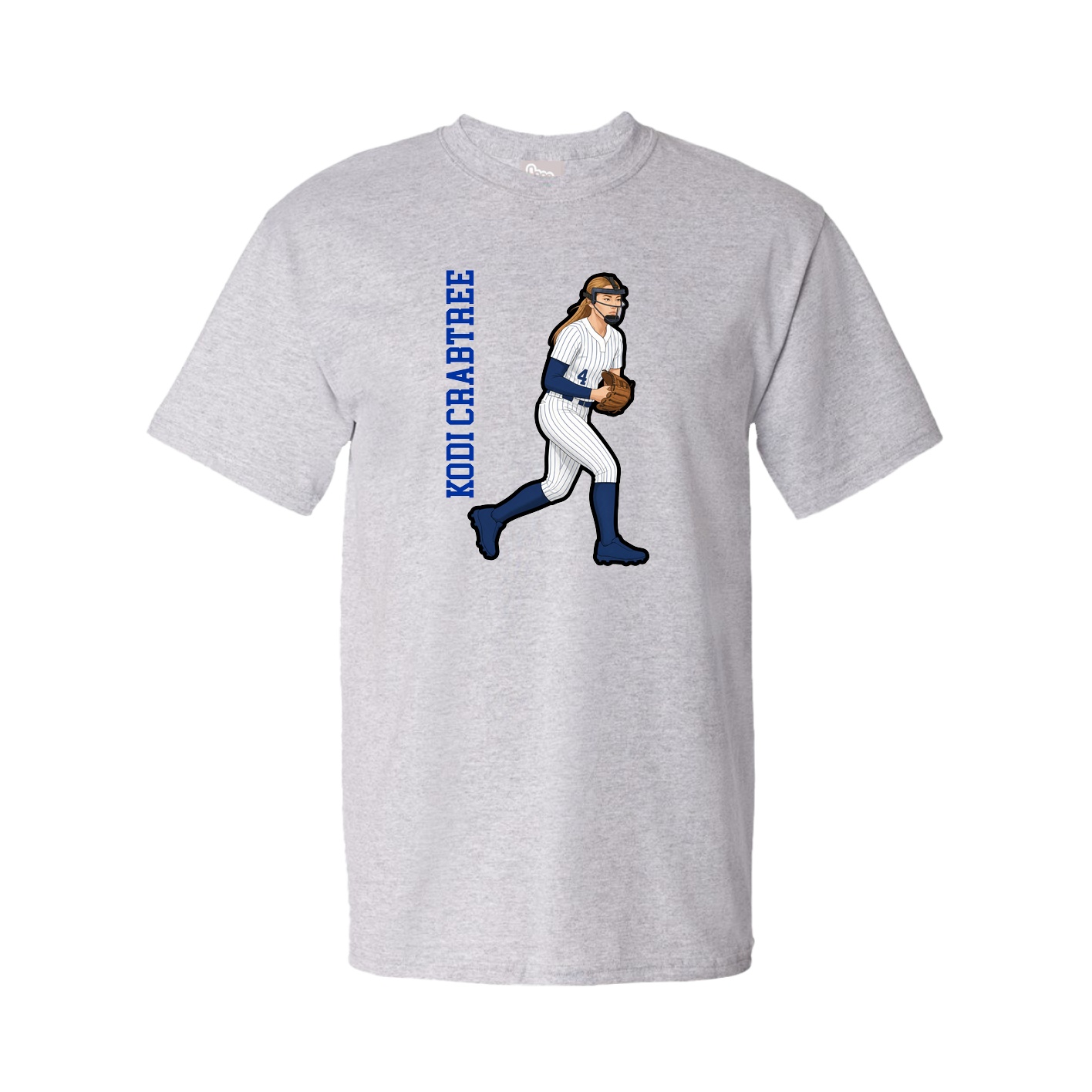 Tee — Name Vertical in Grey