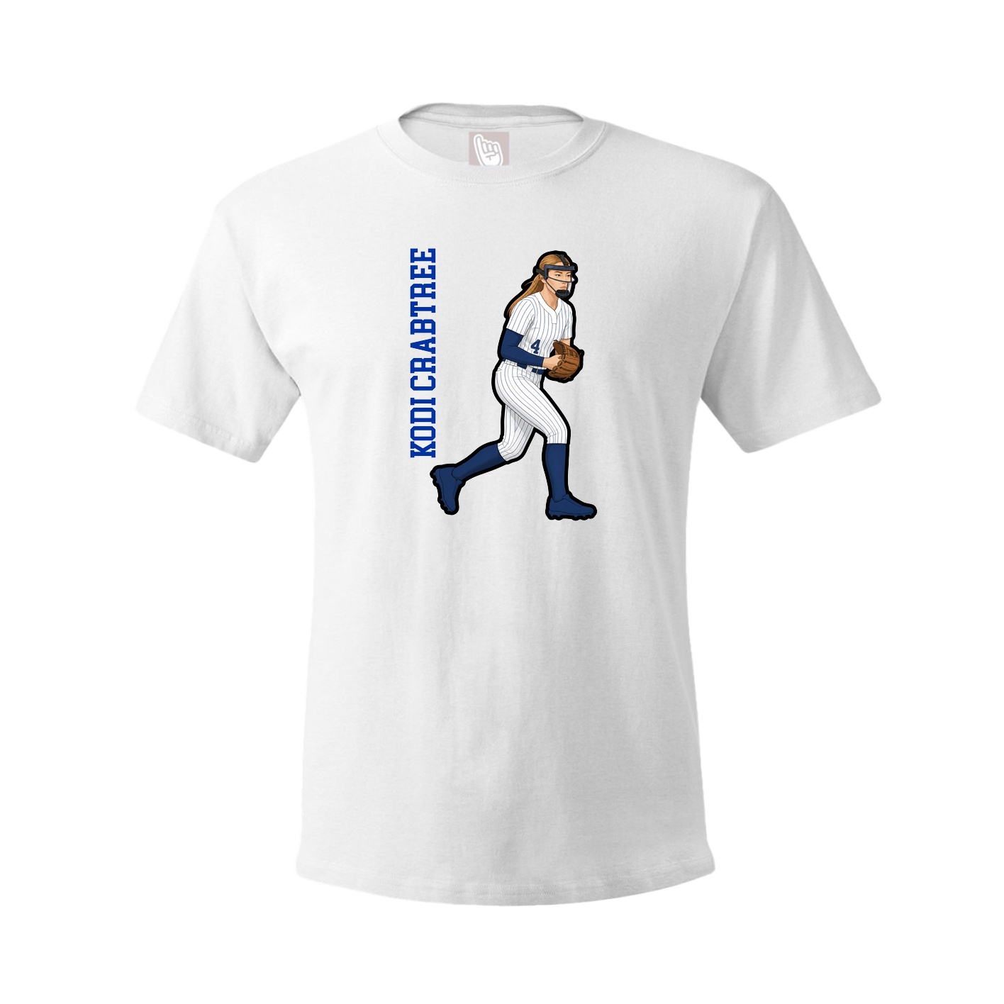 Youth Tee — Name Vertical in White