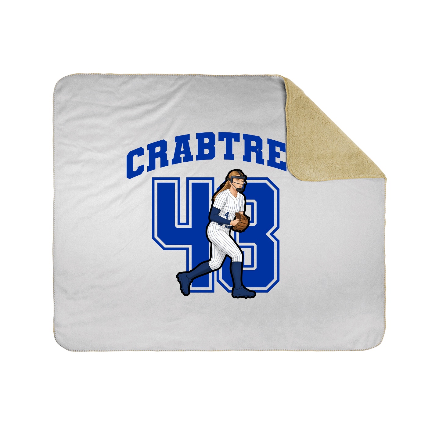 Throw Blanket — Number in White