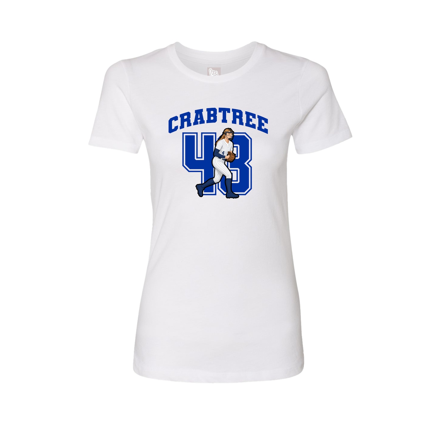 Fitted Women's Tee — Number in White