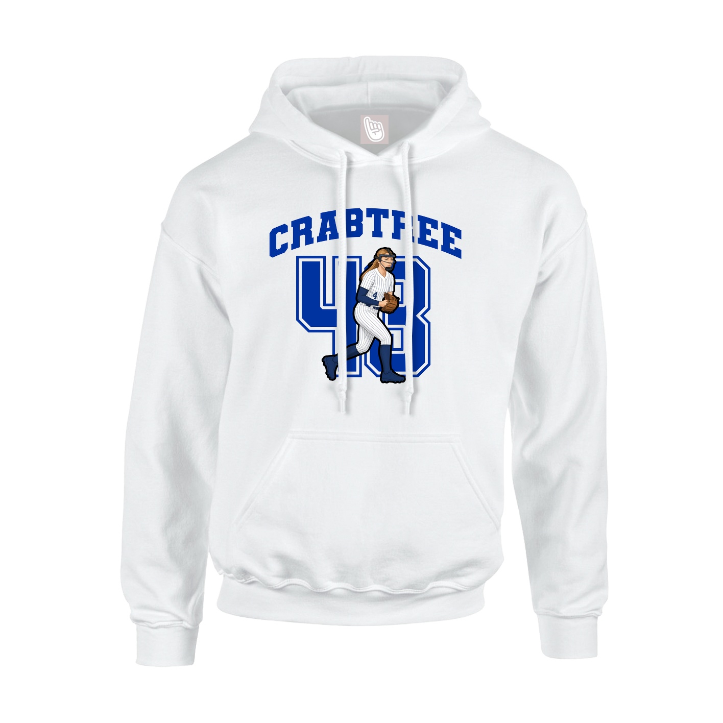 Hoodie — Number in White