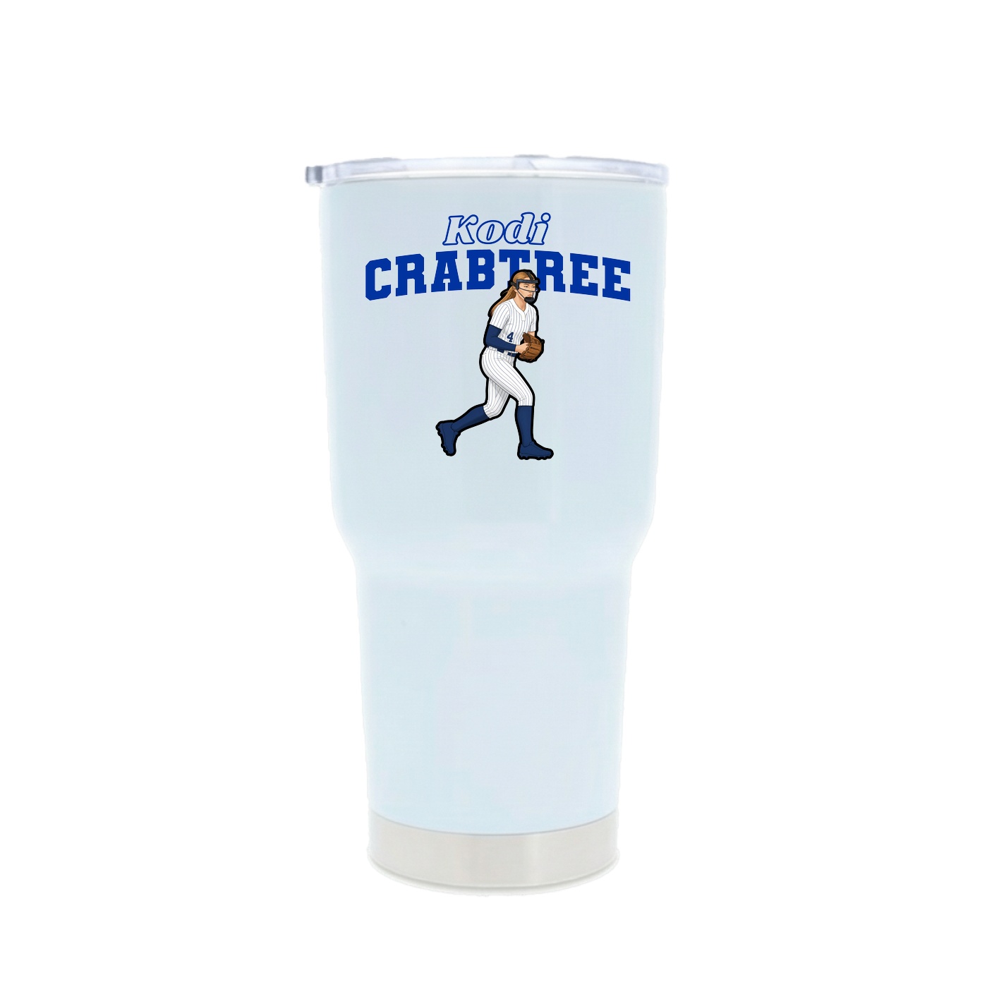 30oz Stainless Steel Tumbler — Name Arch in White