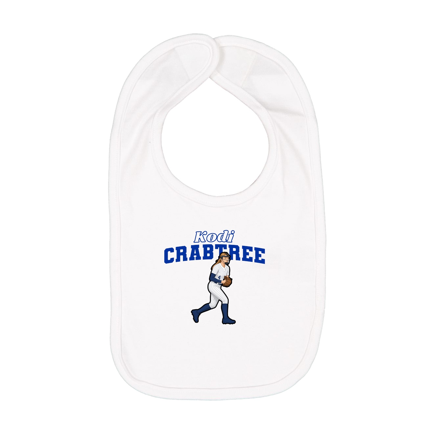 Infant Bib — Name Arch in White