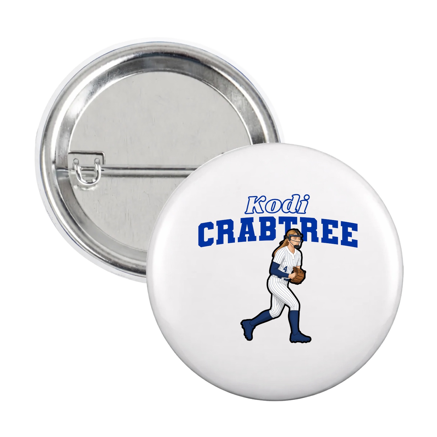 Game Day Button — Name Arch in White