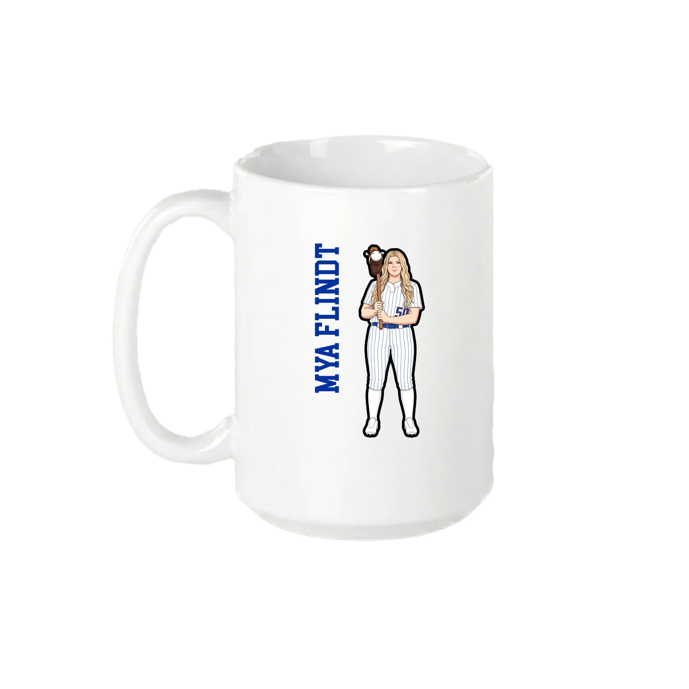 15oz Coffee Mug — Name Vertical in White