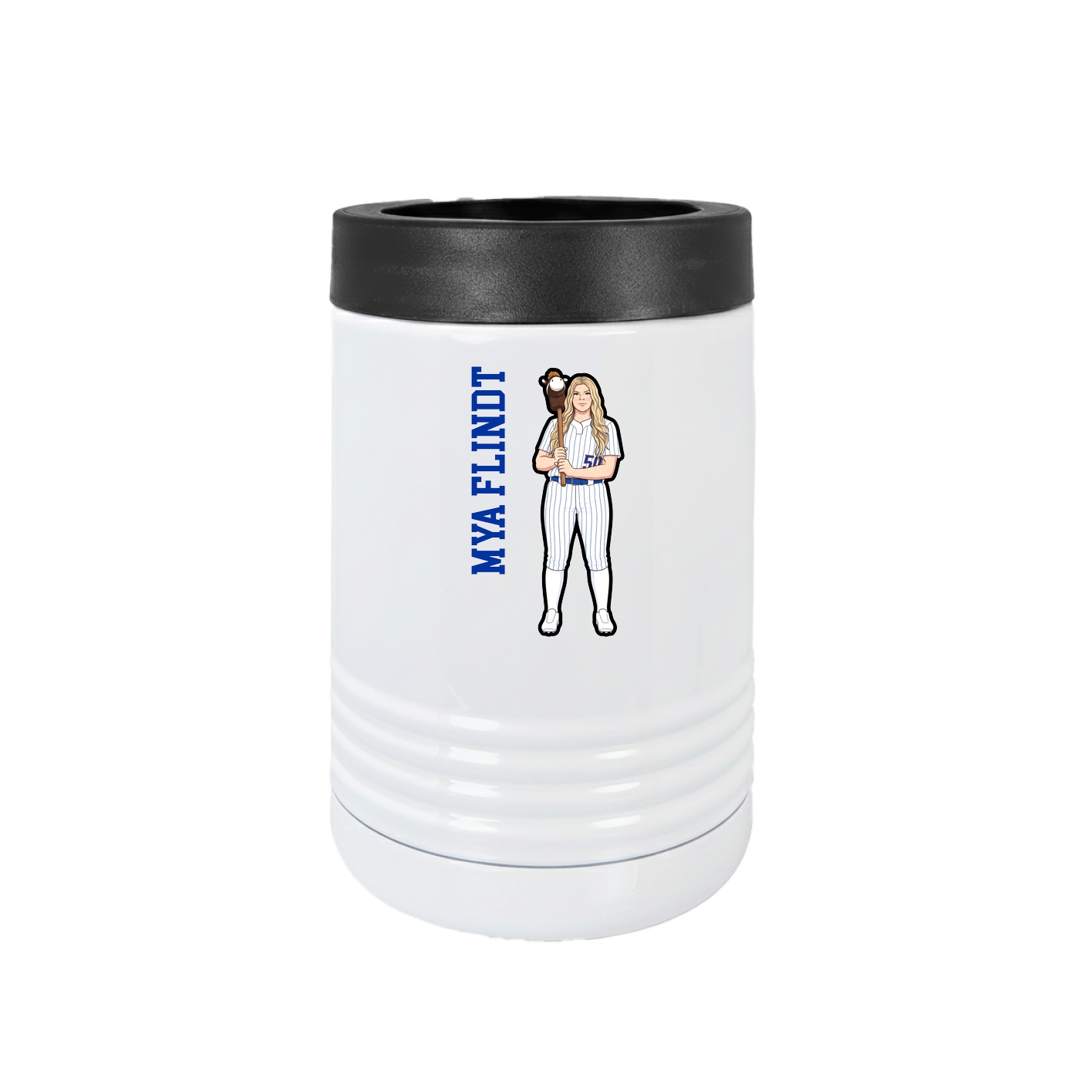 Beverage Holder — Name Vertical in White