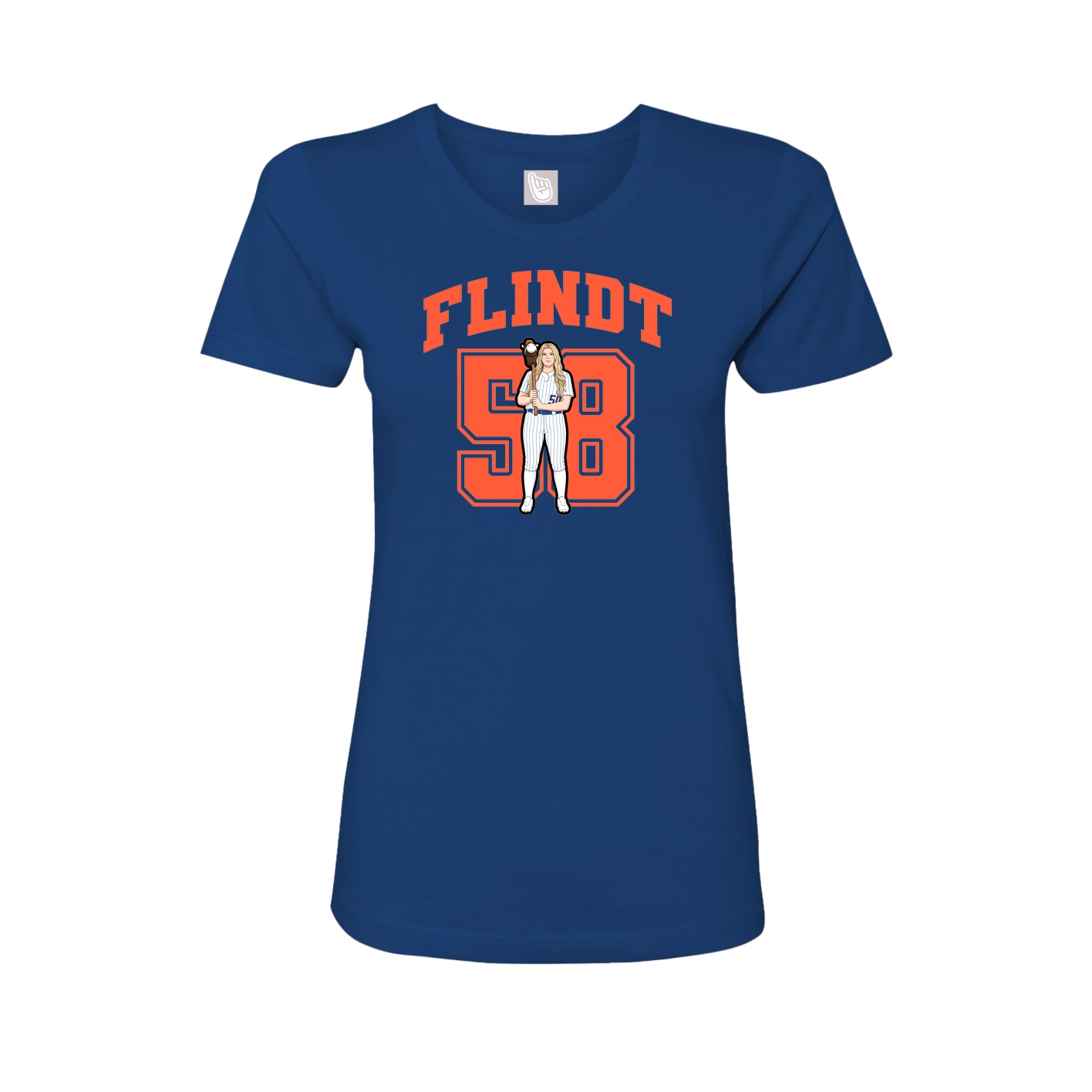 Fitted Women's Tee — Number in Royal