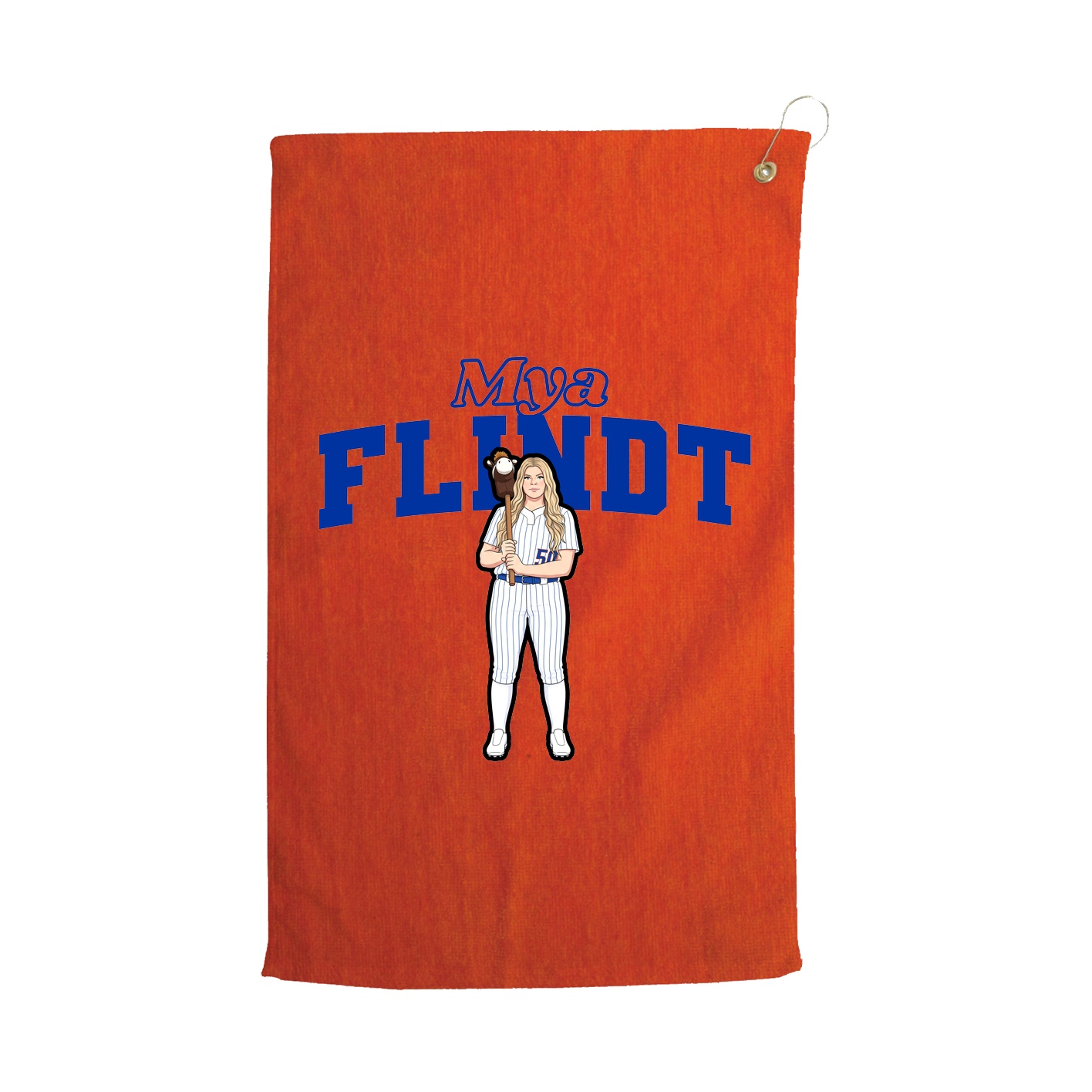 Golf Towel — Name Arch in Orange