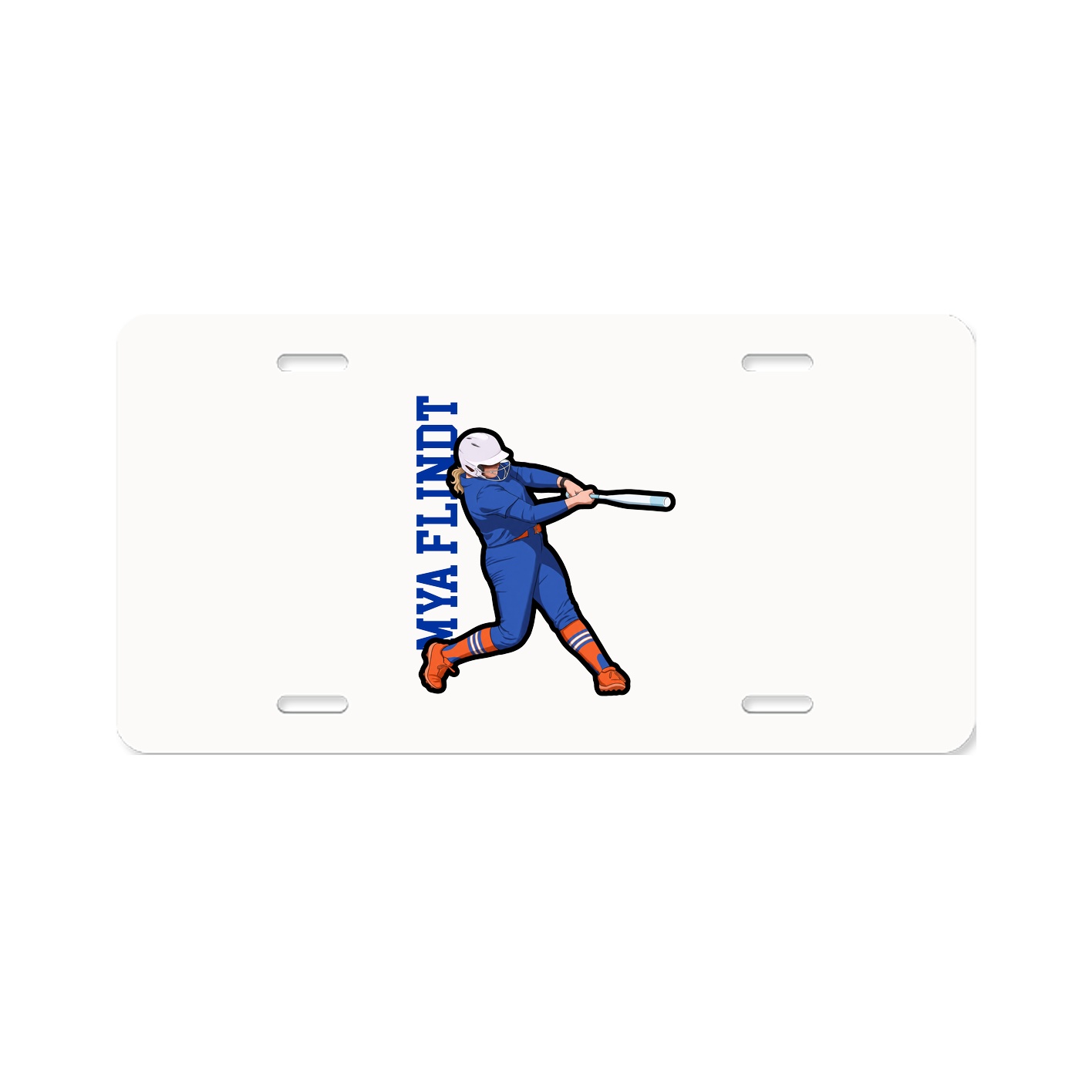 License Plate — Name Vertical in Classic