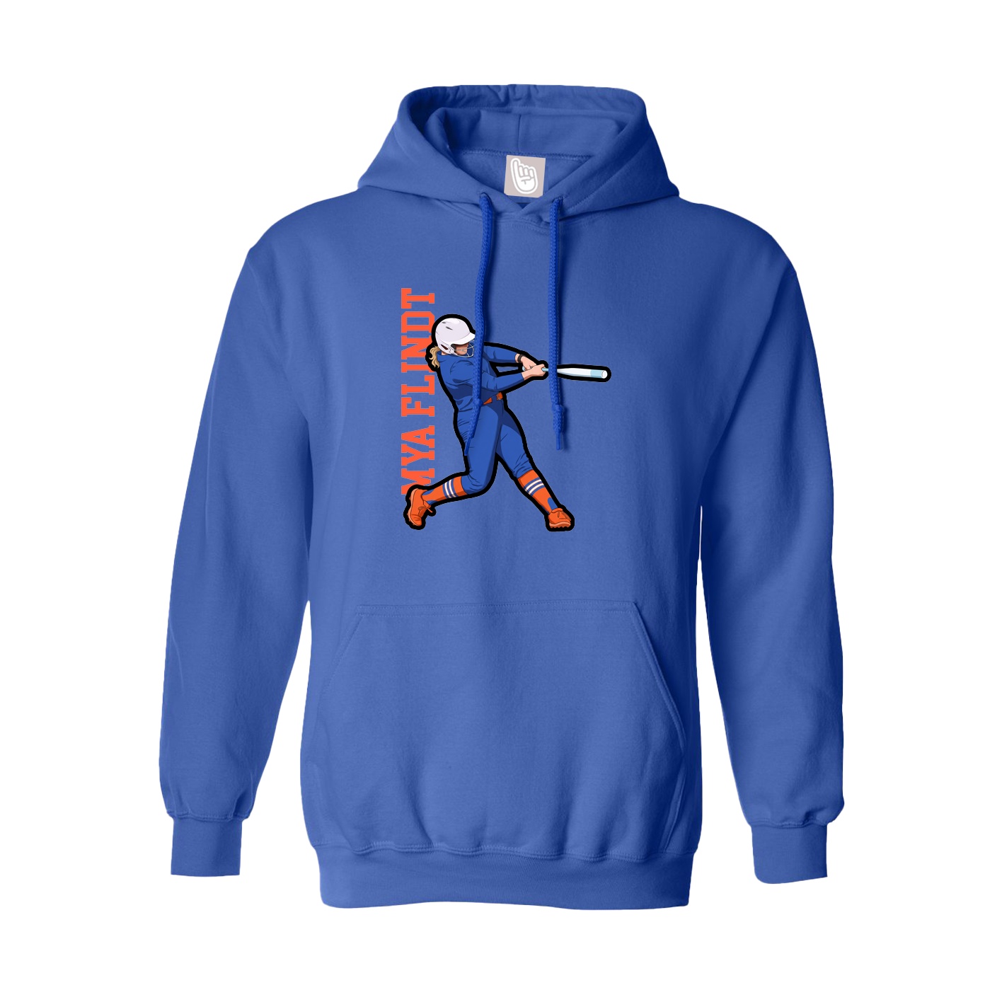 Hoodie — Name Vertical in Royal
