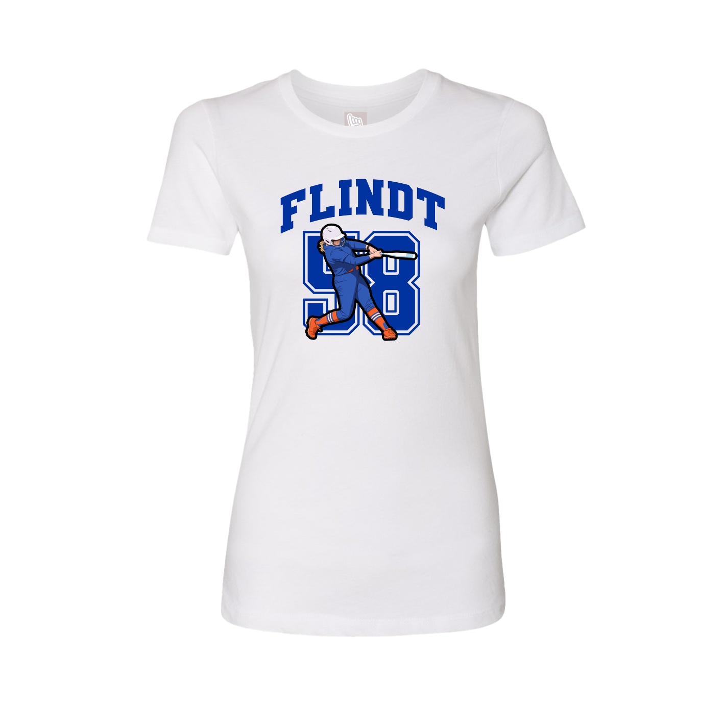 Fitted Women's Tee — Number in White