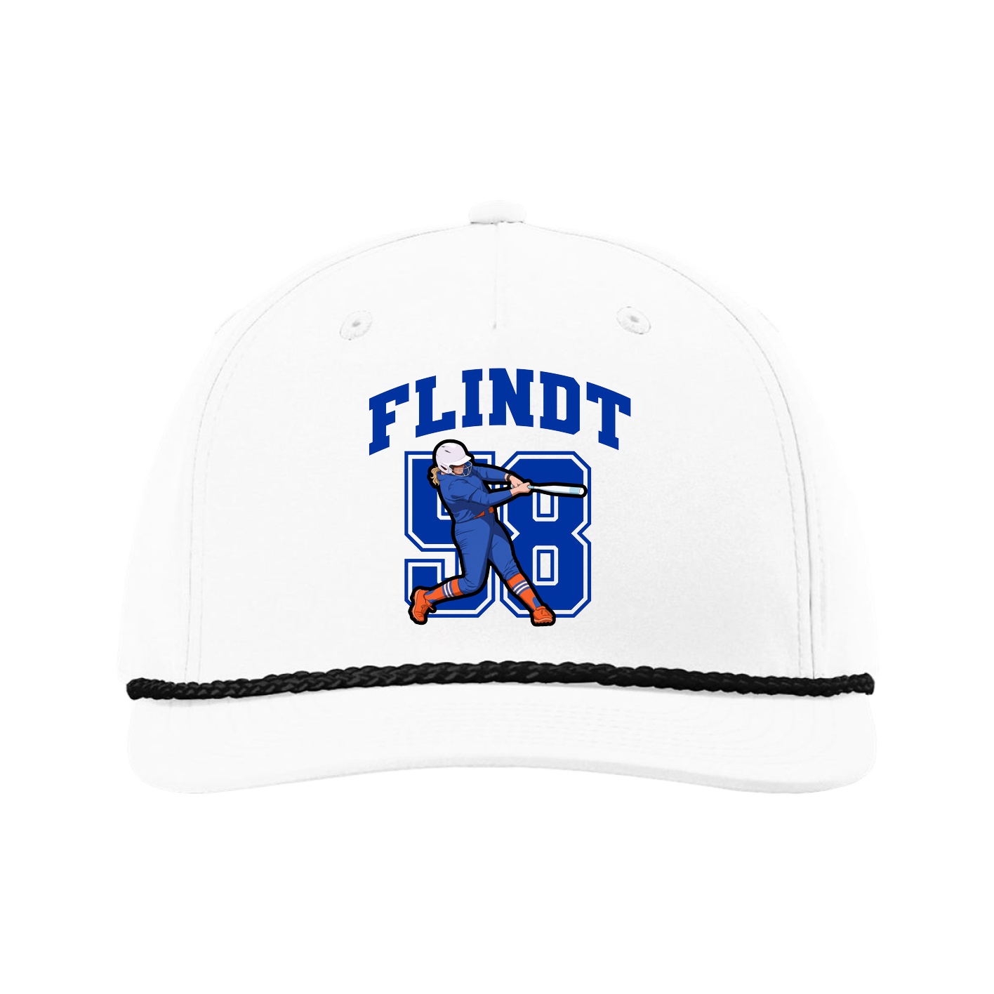 Five-Panel Classic Rope Cap — Number in White