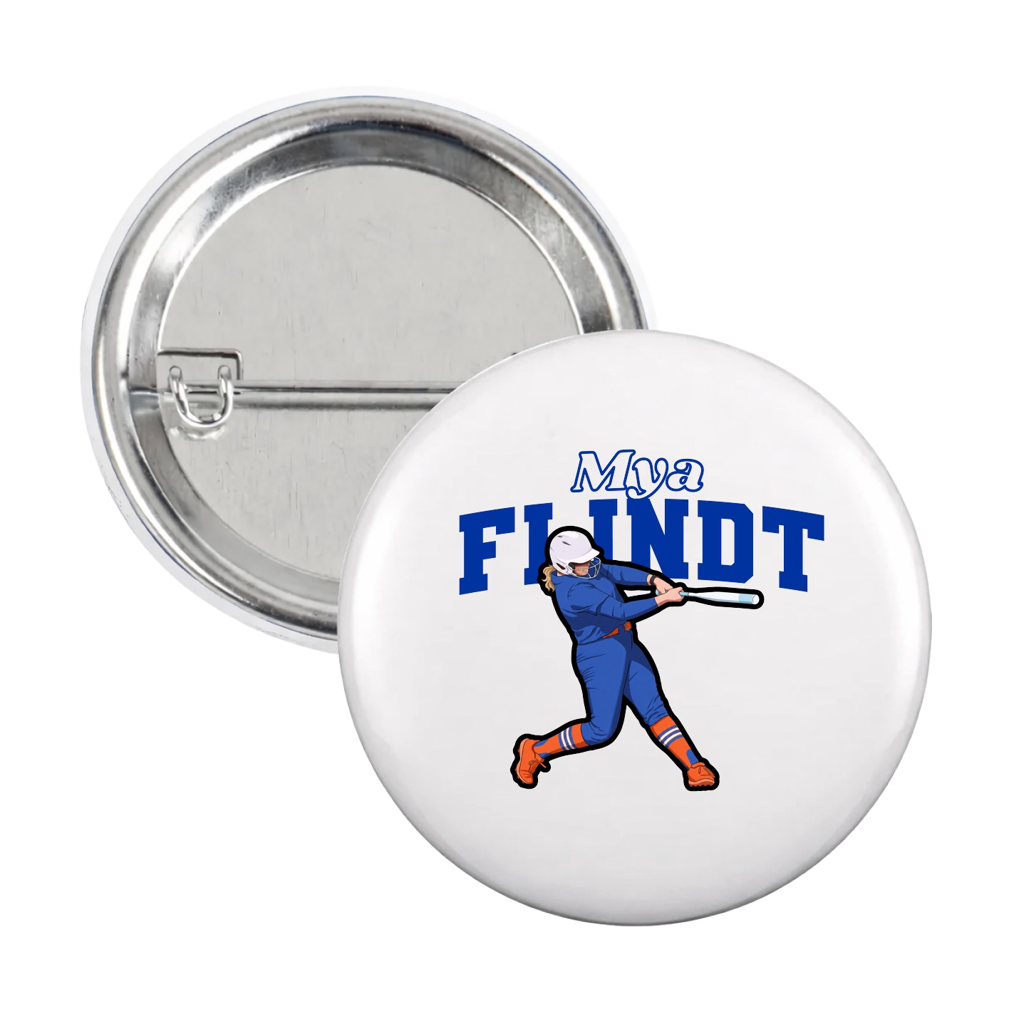 Game Day Button — Name Arch in White