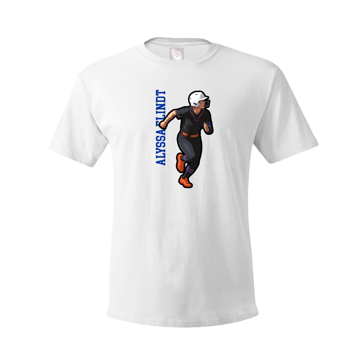 Tee — Name Vertical in White