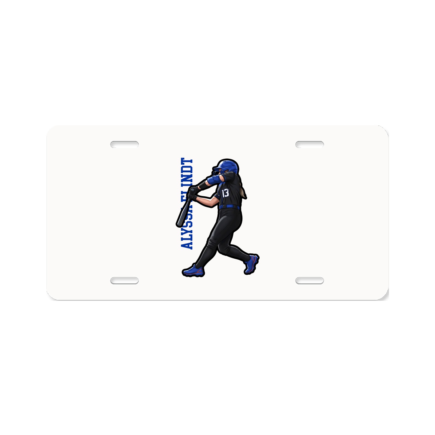 License Plate — Name Vertical in Classic
