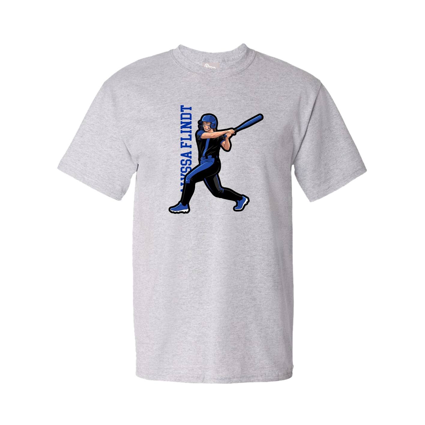 Tee — Name Vertical in Grey