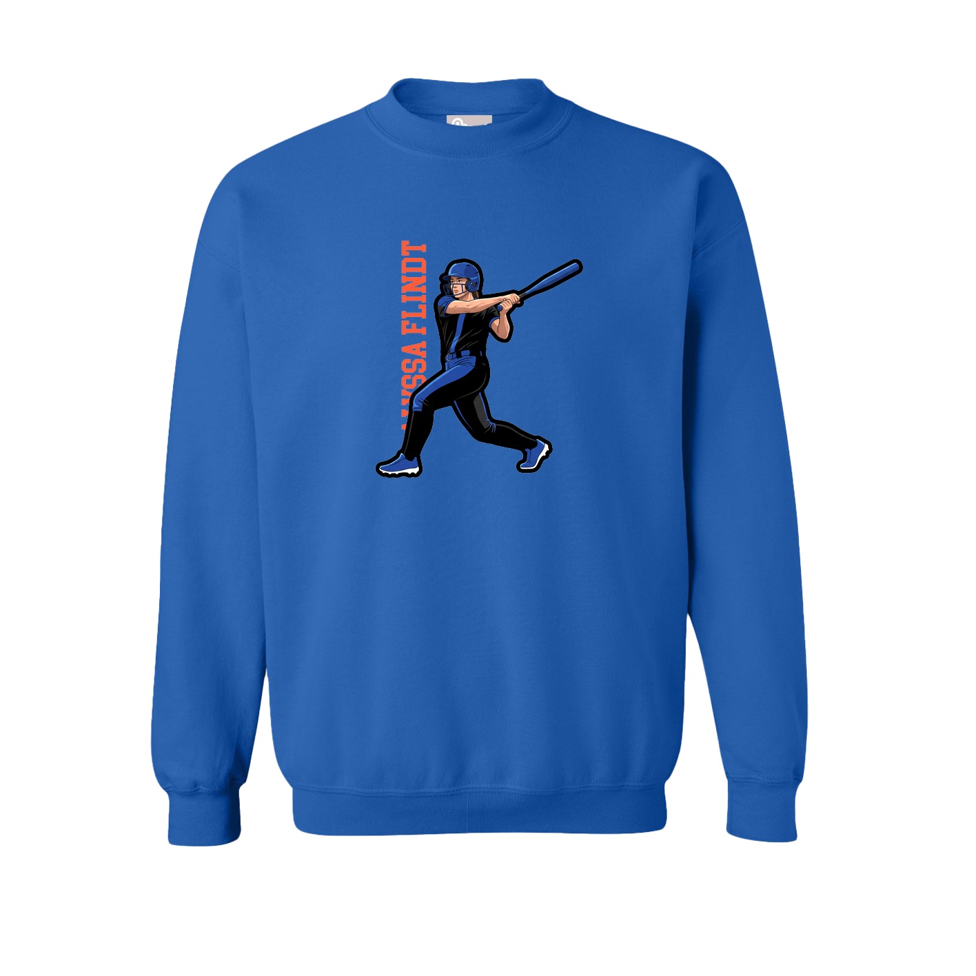 Fleece Crew — Name Vertical in Royal