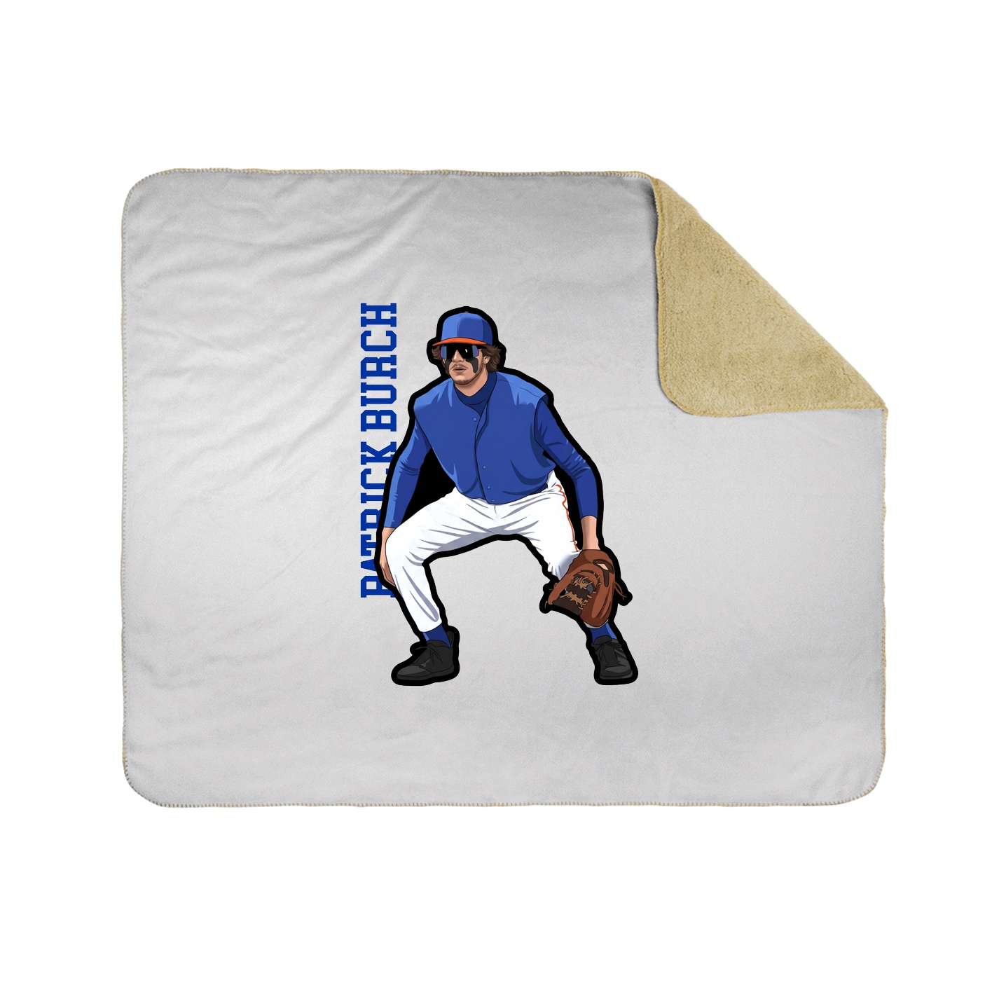 Throw Blanket — Name Vertical in White