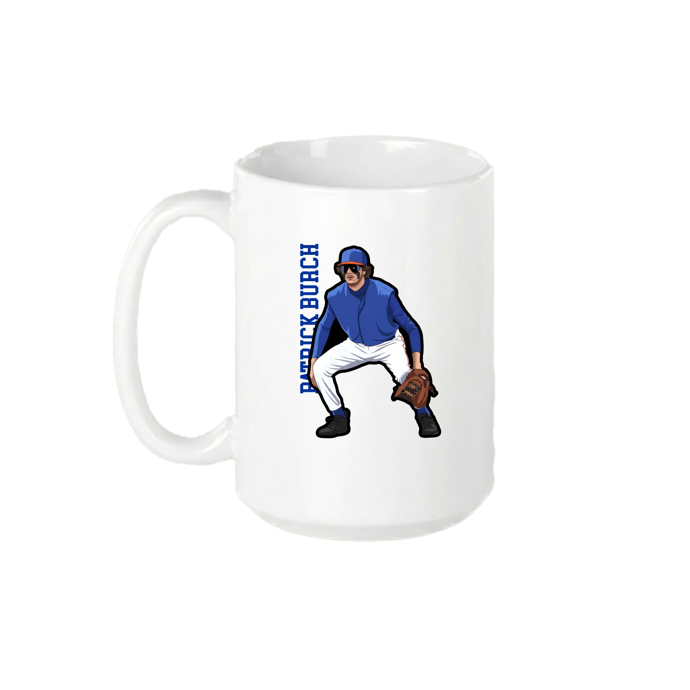 15oz Coffee Mug — Name Vertical in White