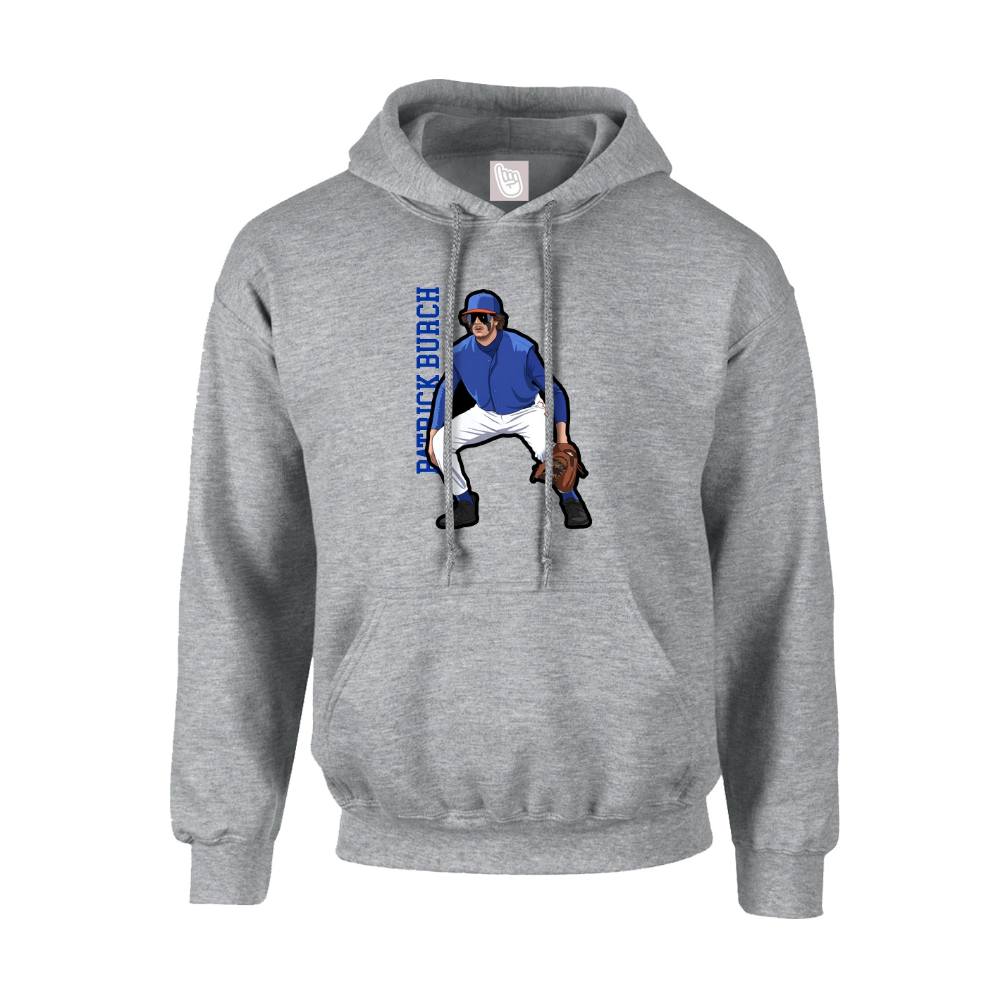 Youth Hoodie — Name Vertical in Grey