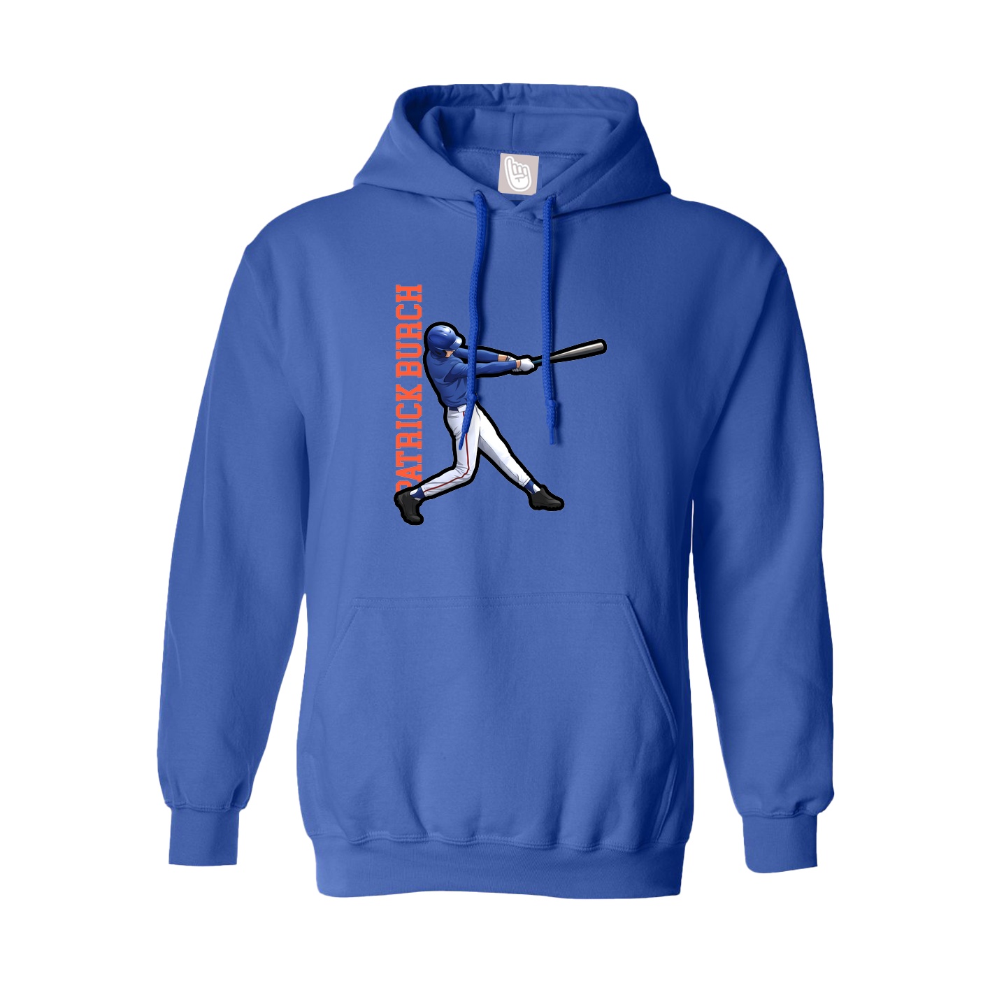 Youth Hoodie — Name Vertical in Royal