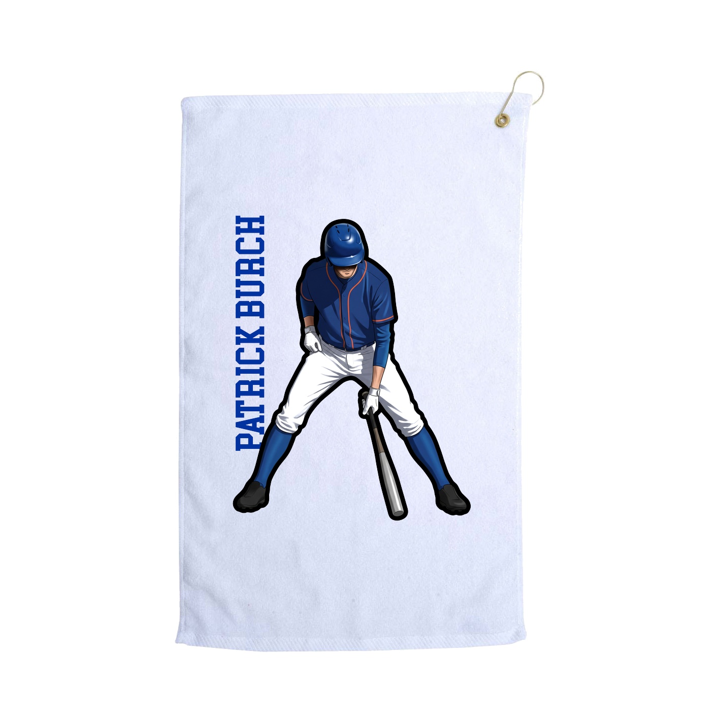 Golf Towel — Name Vertical in White