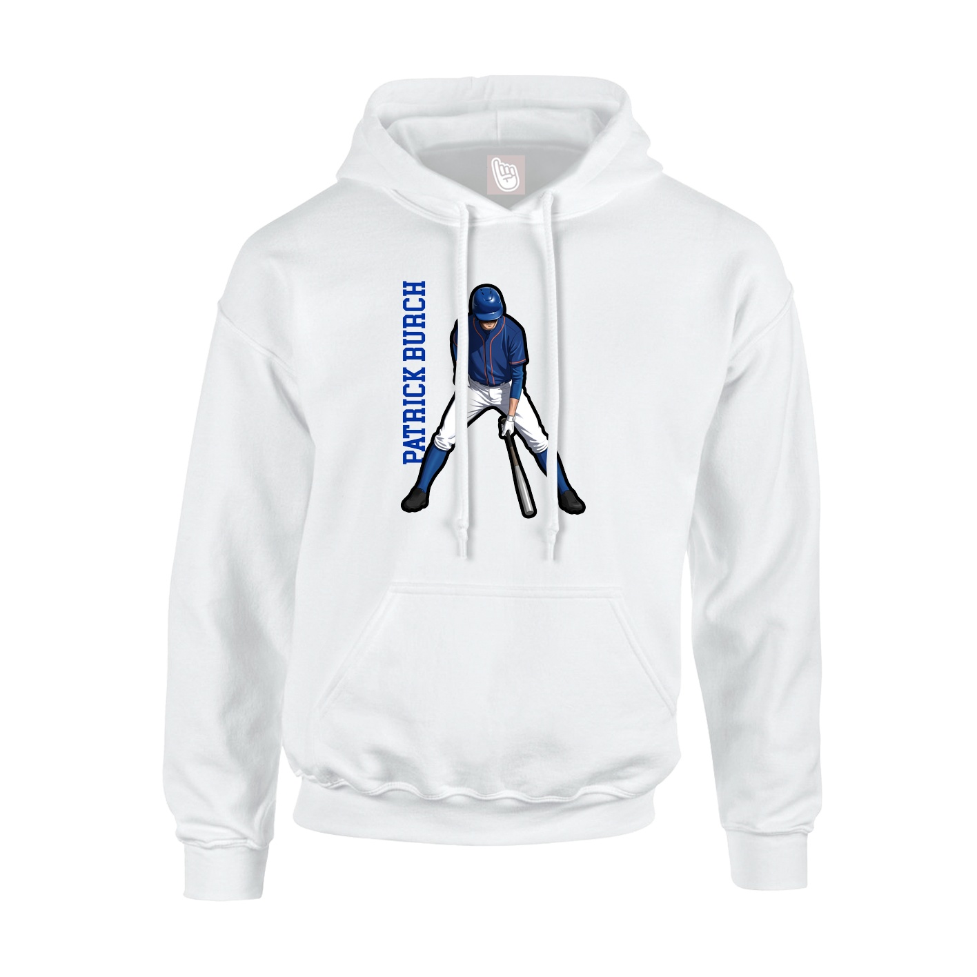 Youth Hoodie — Name Vertical in White