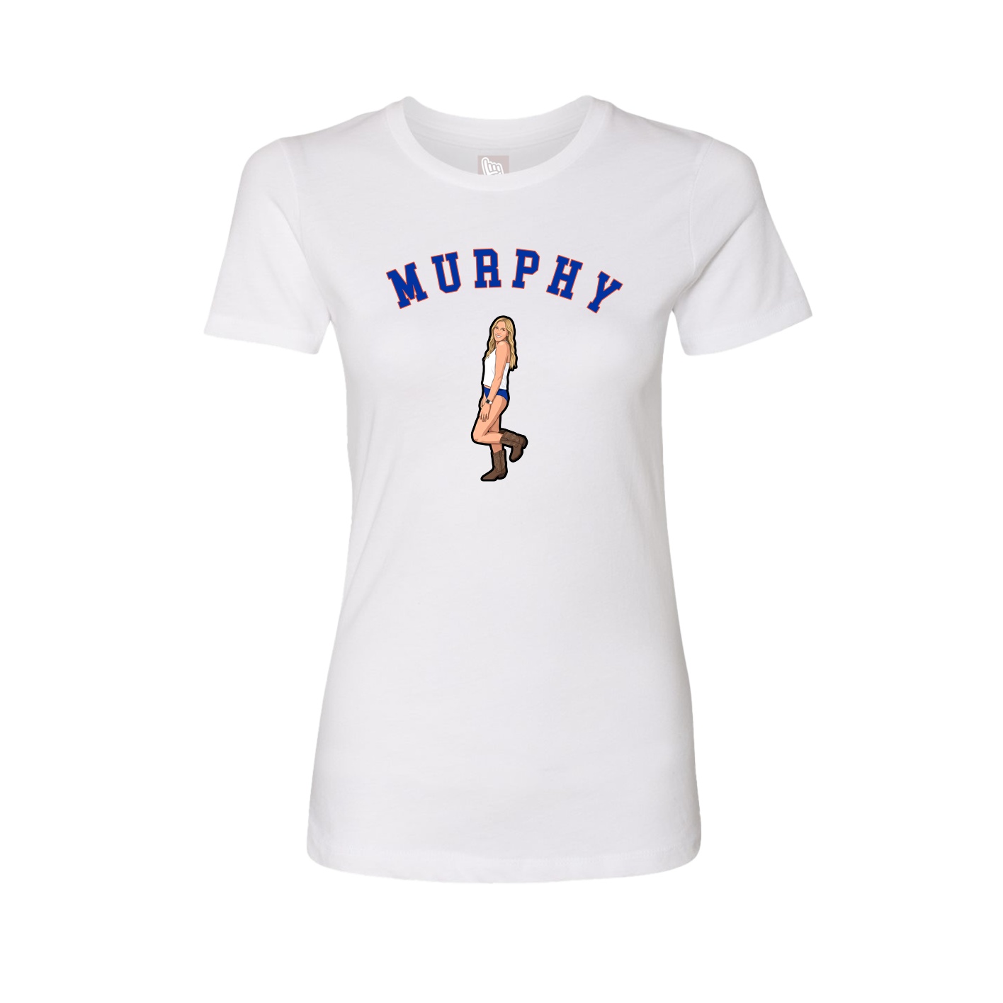 Fitted Women's Tee — Shirsey Arch in White