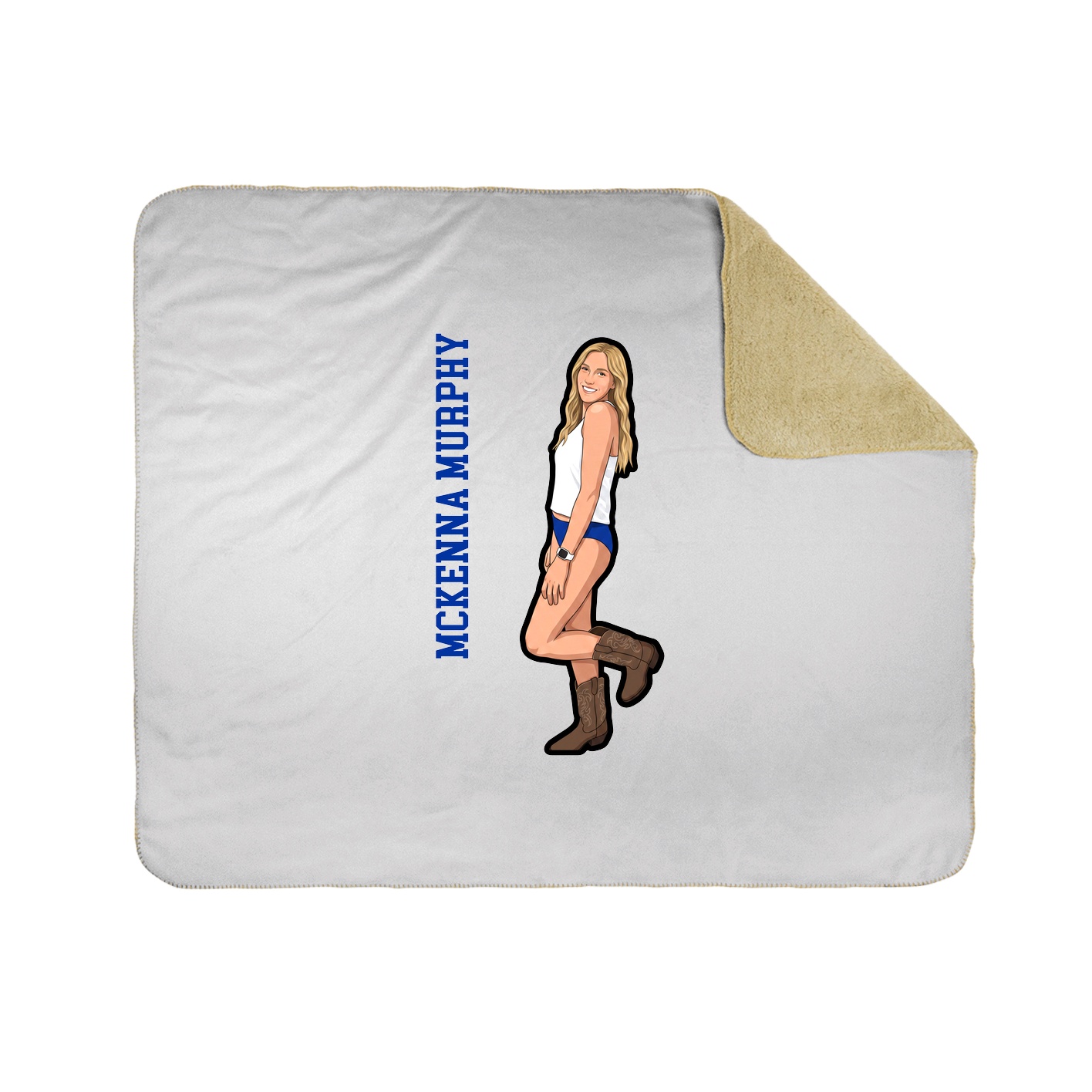Throw Blanket — Name Vertical in White