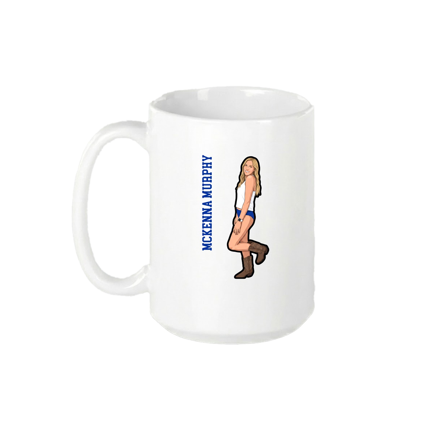 15oz Coffee Mug — Name Vertical in White