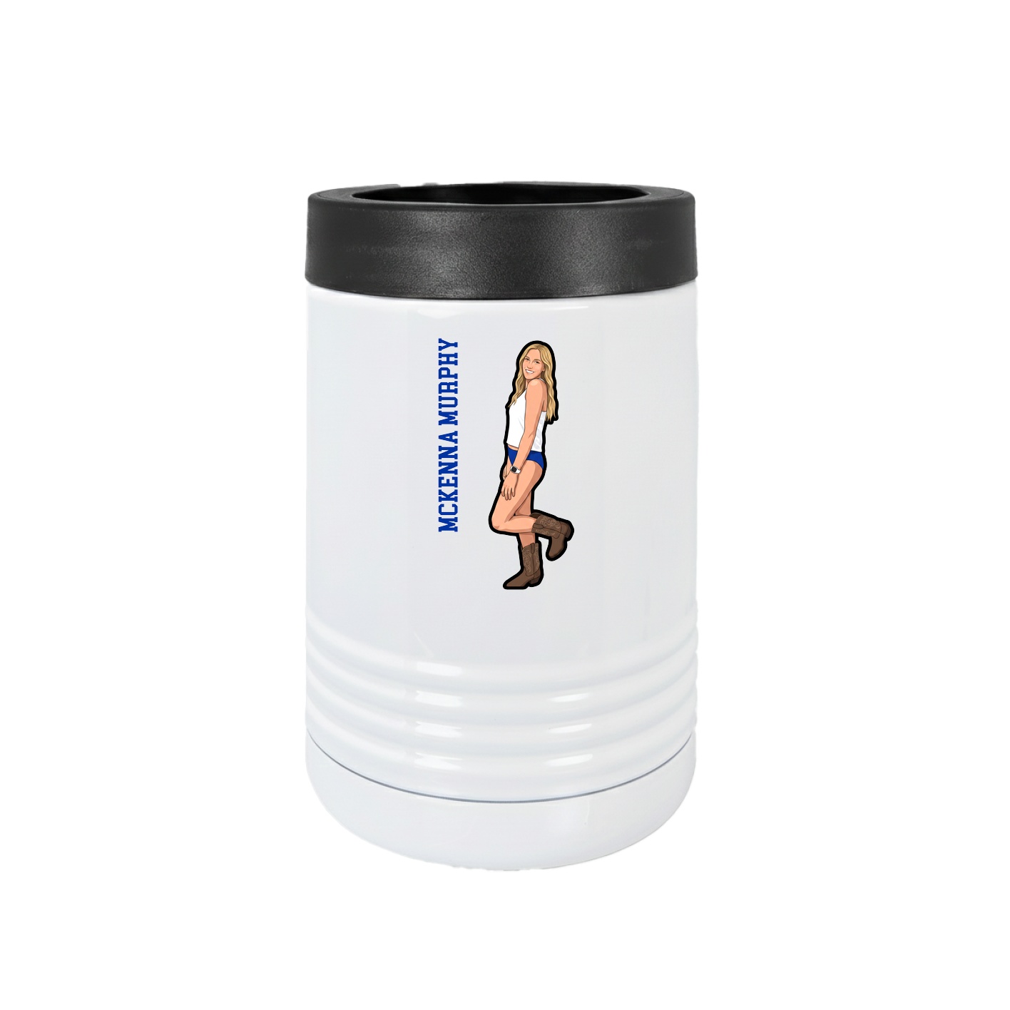 Beverage Holder — Name Vertical in White