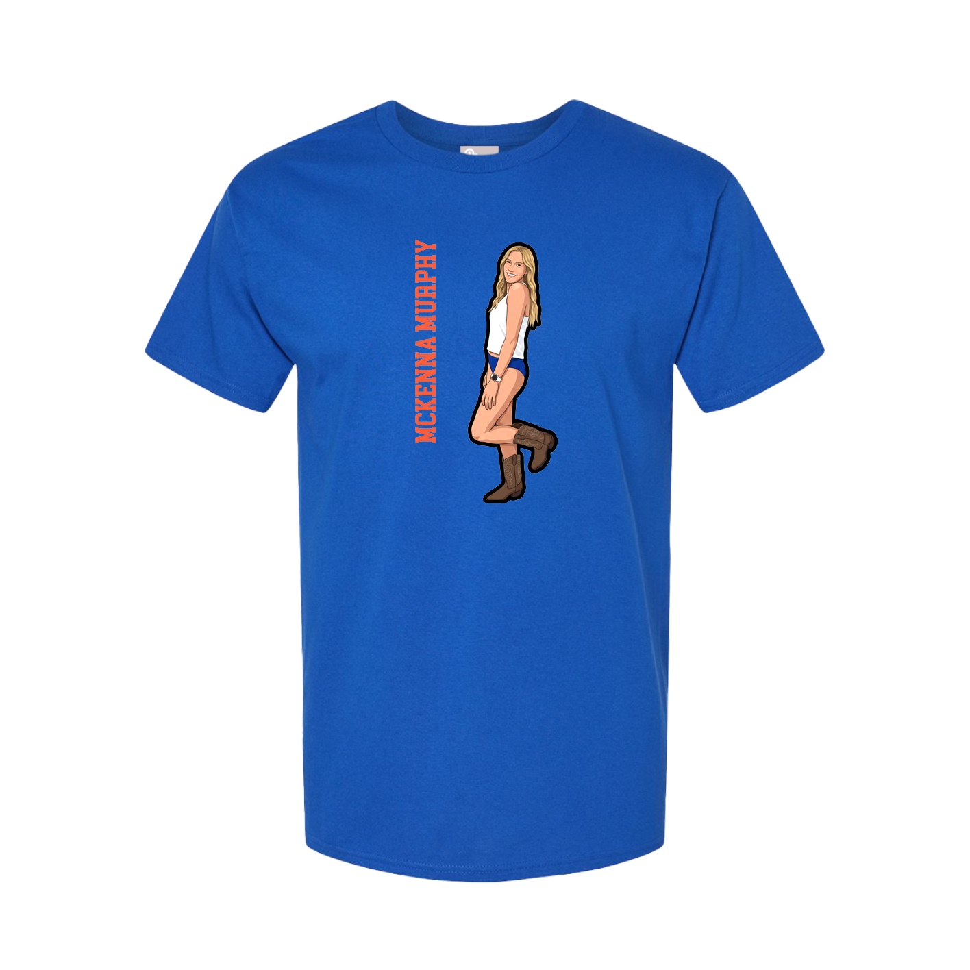 Youth Tee — Name Vertical in Royal