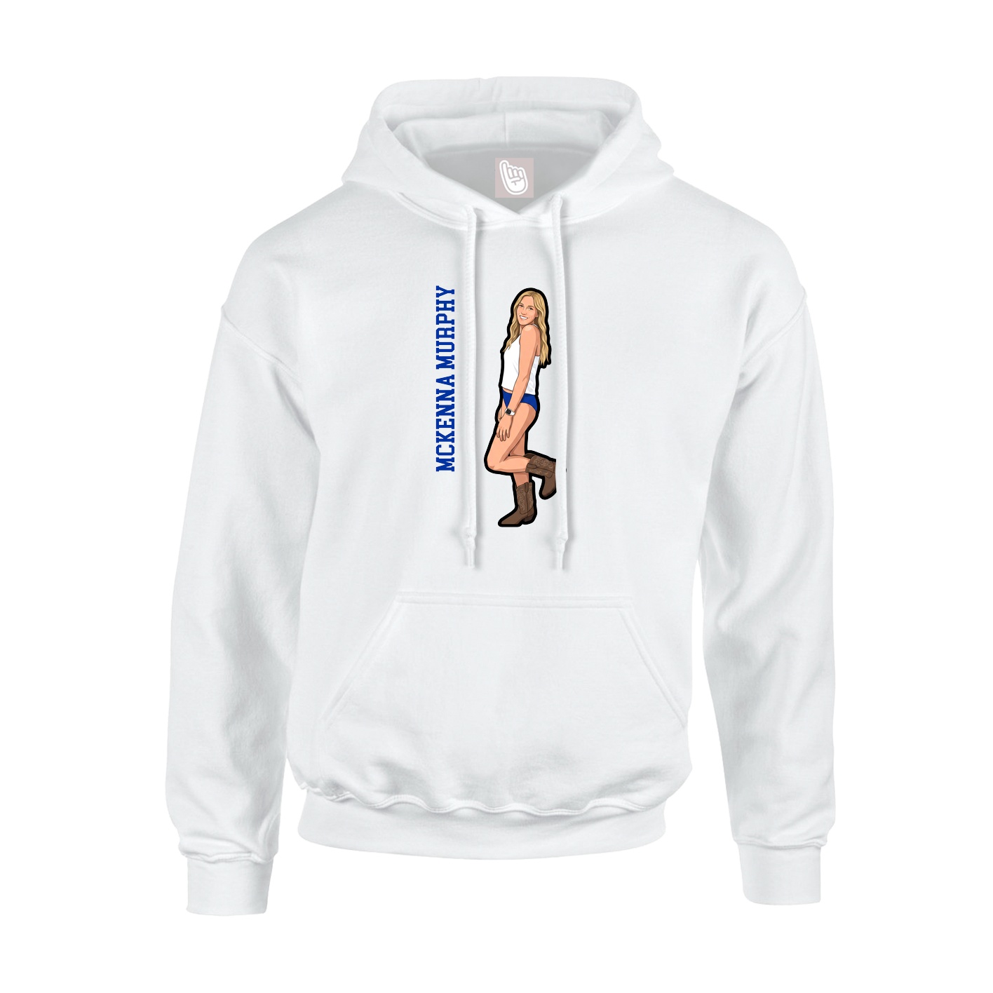 Hoodie — Name Vertical in White