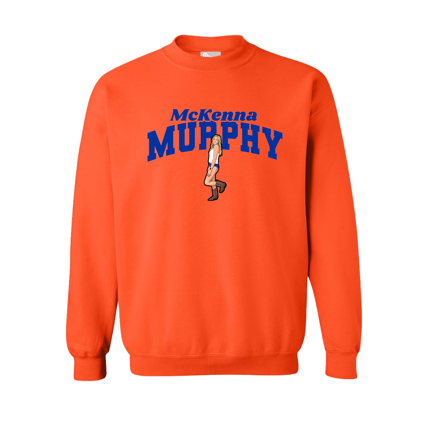 Fleece Crew — Signature Arch in Orange