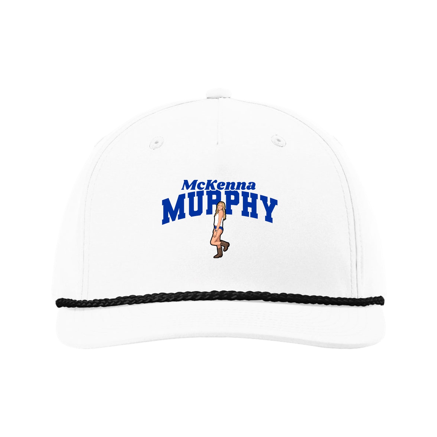Five-Panel Classic Rope Cap — Signature Arch in White