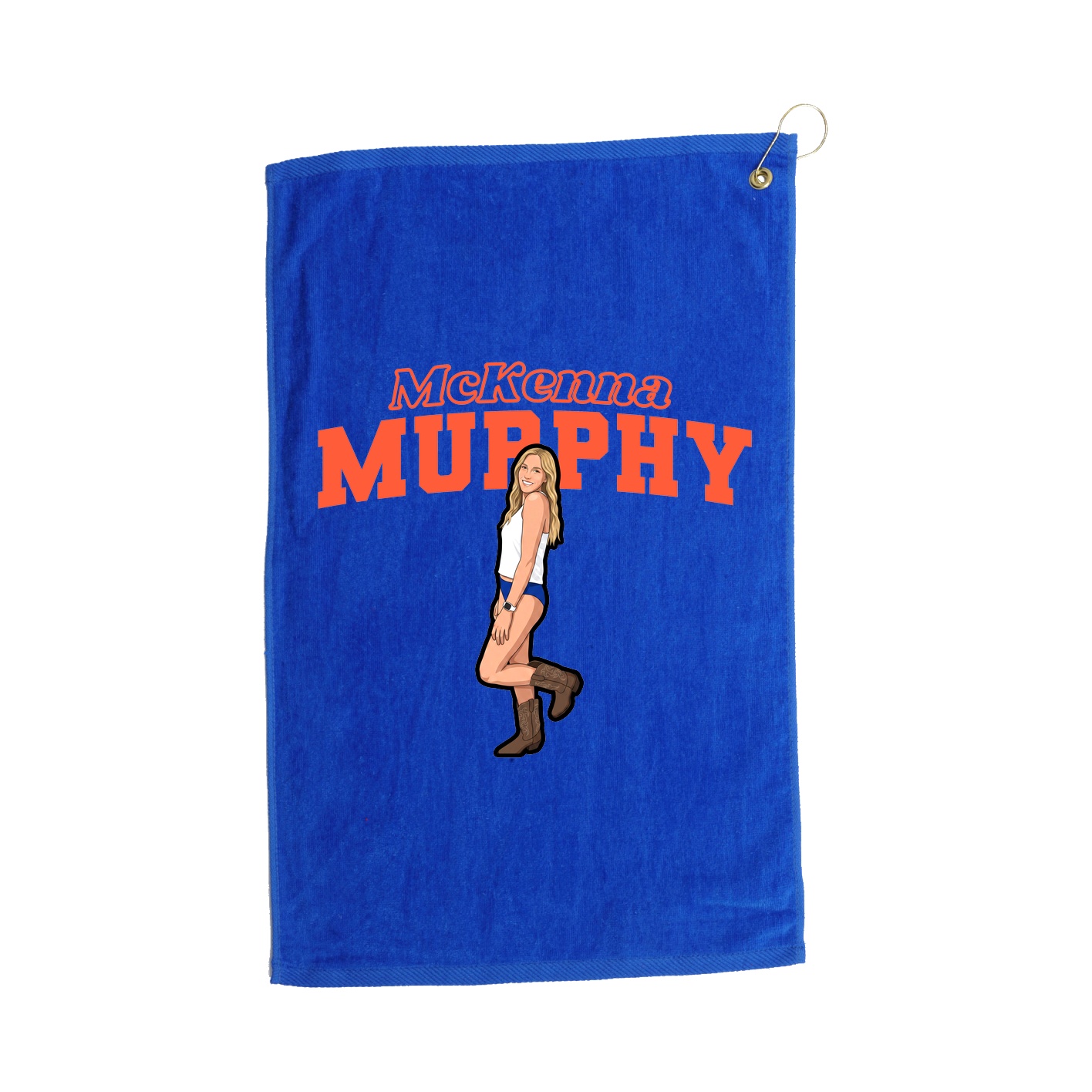 Golf Towel — Name Arch in Royal